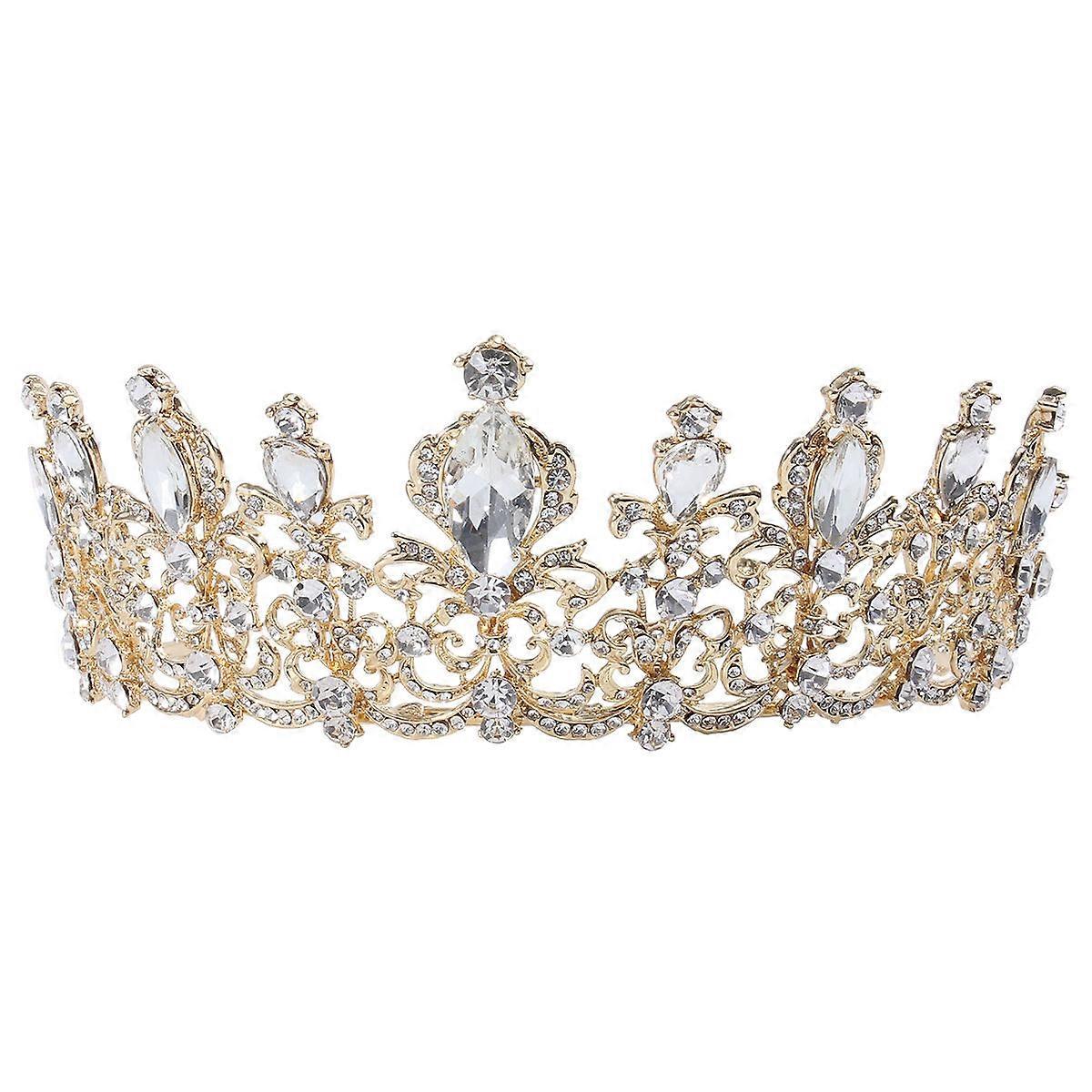 Crown Baroque Style Rhinestone Crown for Decoration 1Pcs