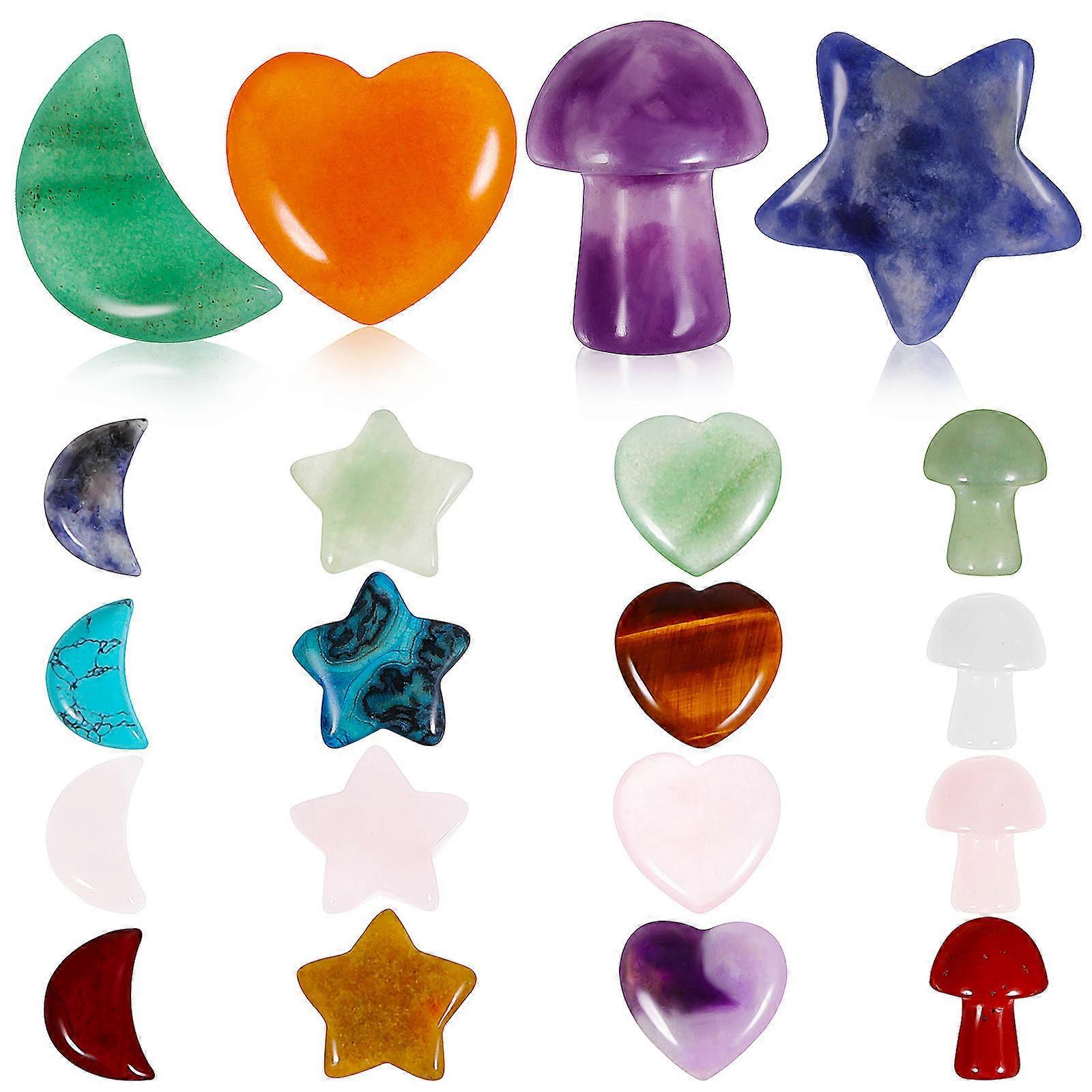 Decorative Stones Star Mushroom Shape 60Pcs Set
