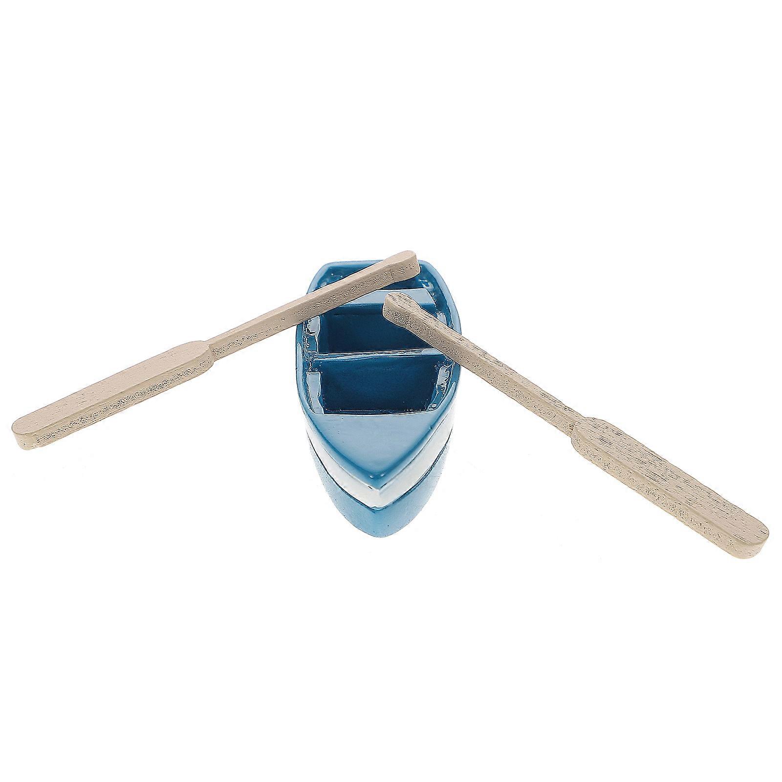 Simulation Ocean Resin Model Boat with Paddles for Kids 4Pcs Set