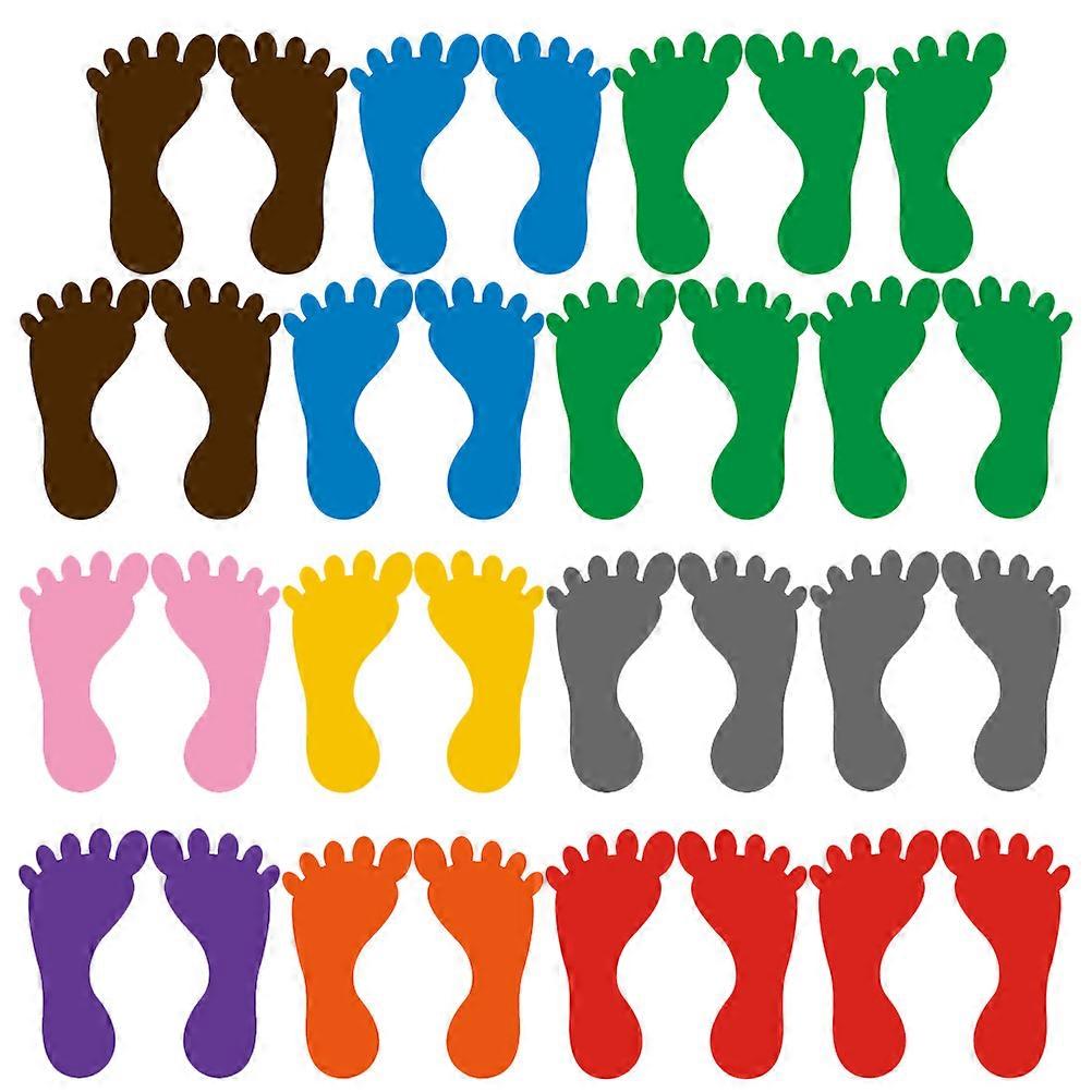 Footprint Decals 72 Pairs Removable Stickers for School Classroom Decoration Assorted -adhesive