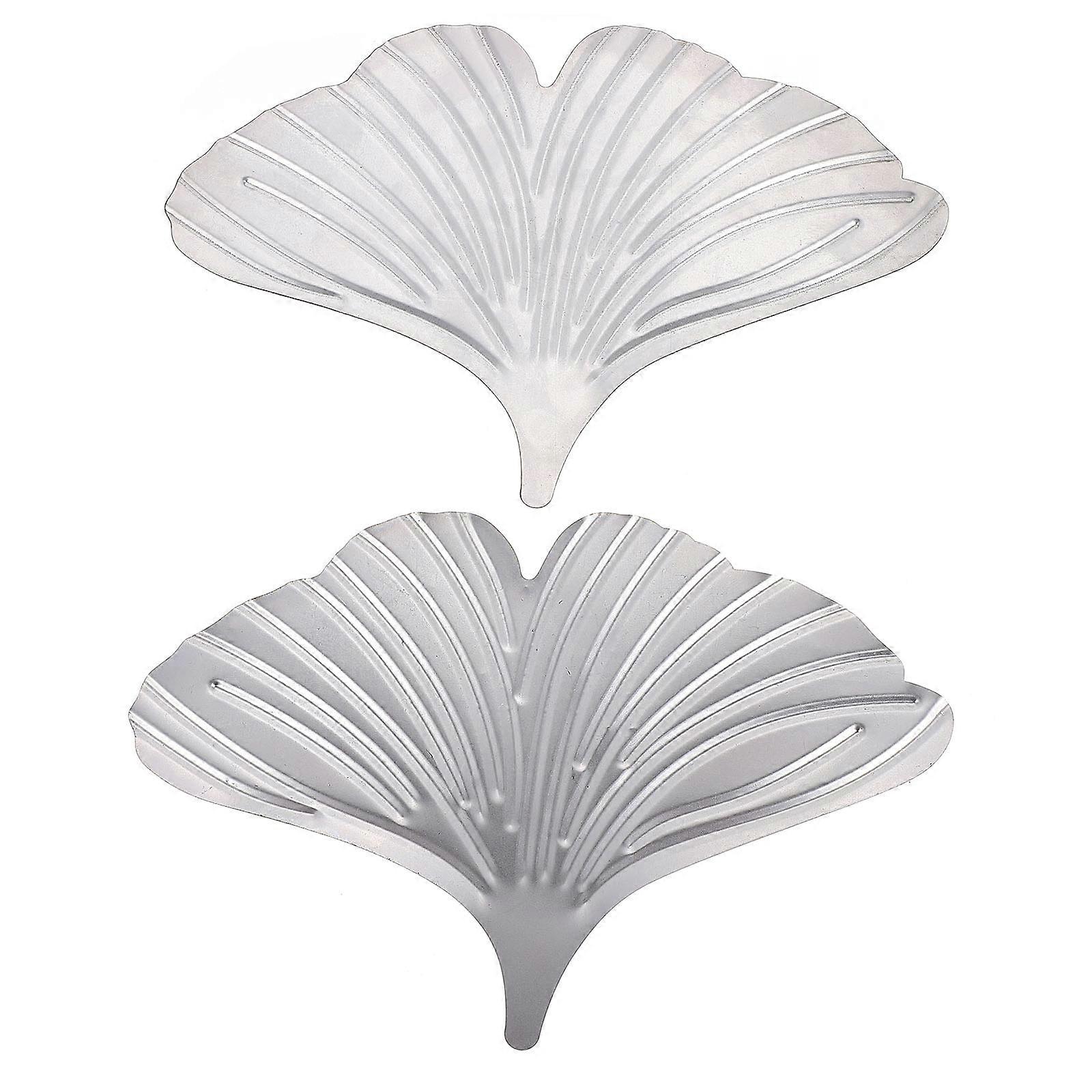 Luxury Metal Ginkgo Leaf Silver Table Decor for 4Pcs Display