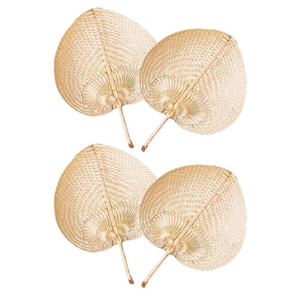 Portable Handheld Fan Bamboo Woven Fan for Summer 8Pcs Included