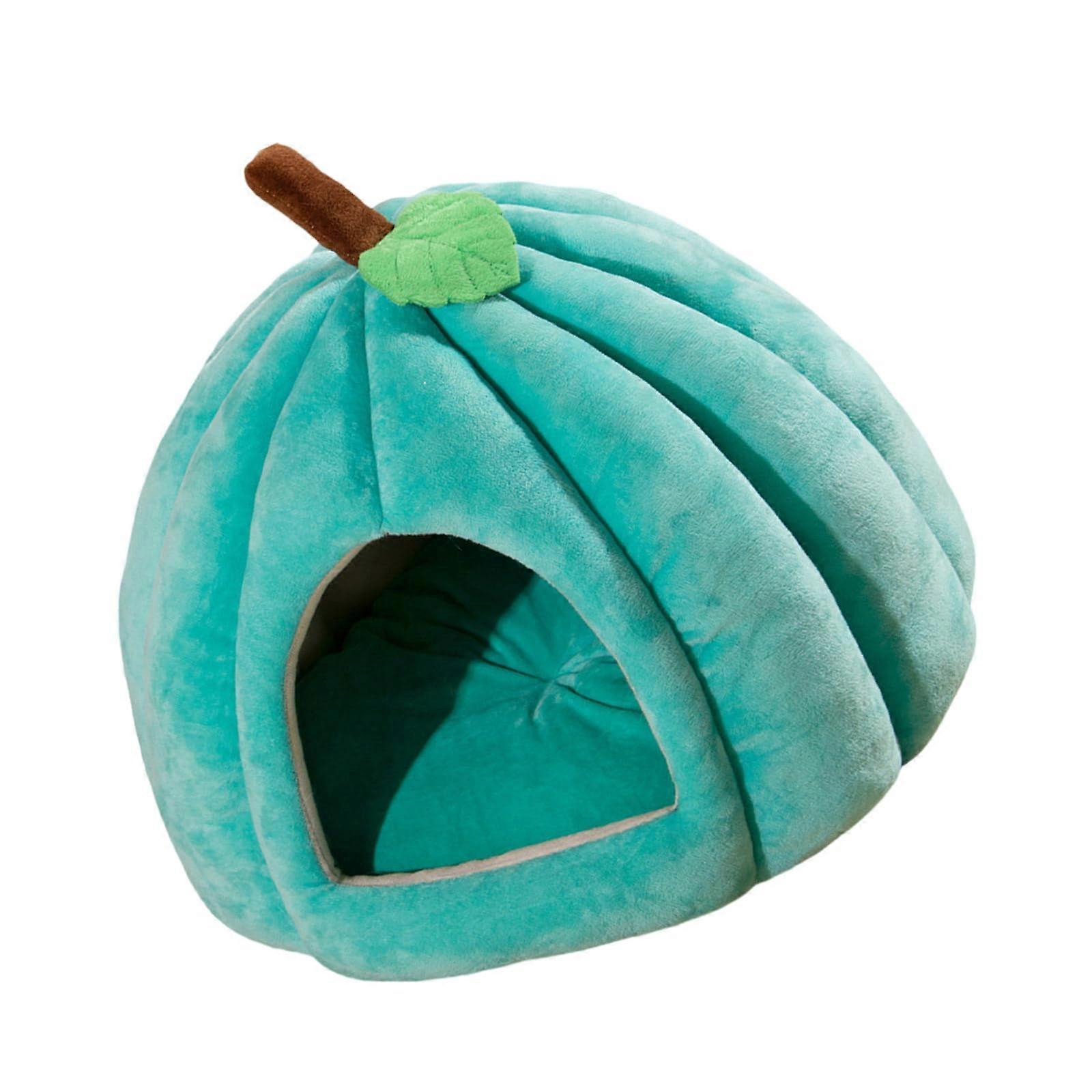 Pet Bed With Detachable Cushion, Cat Cave Style, Soft Handle, Pumpkin Cartoon Design Nest