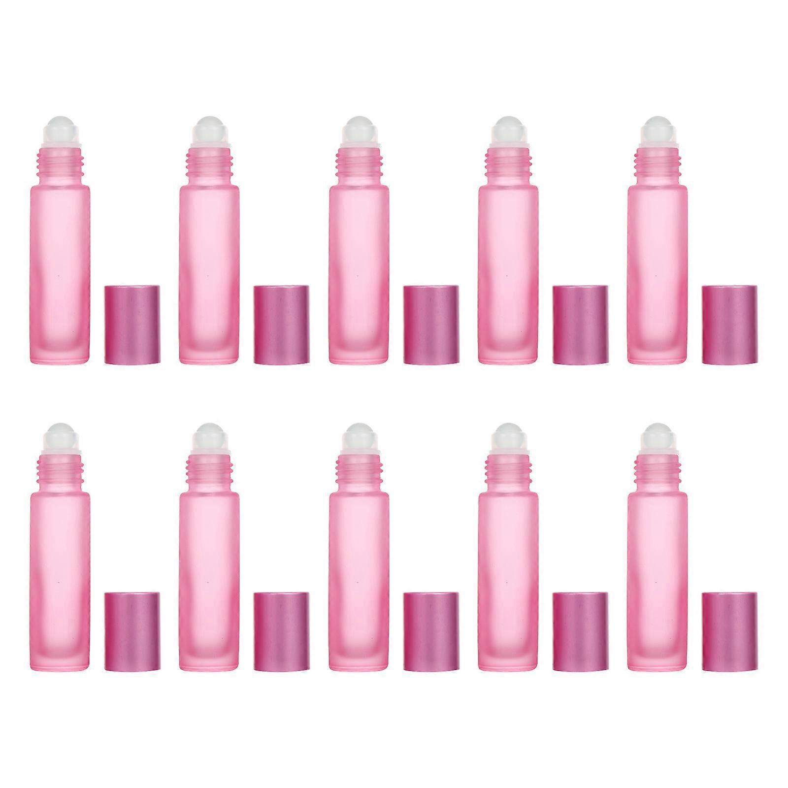 Roll-on Bottles Essential Oil Bottles Travel Pink Glass Material Reducing Waste 10Pcs