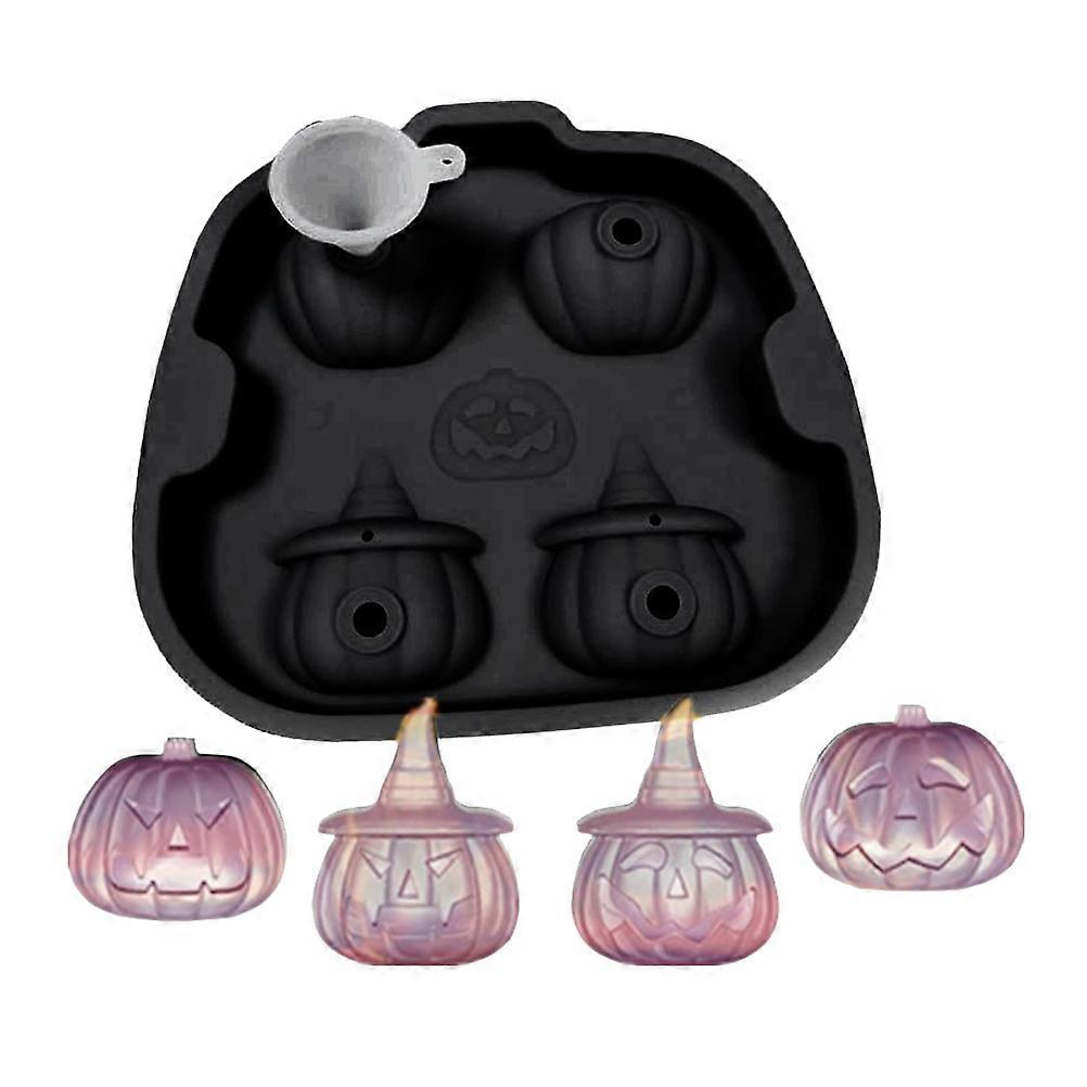 Silicone Ice Cube Tray Halloween Pumpkin Mold for Ice Making 3Pcs