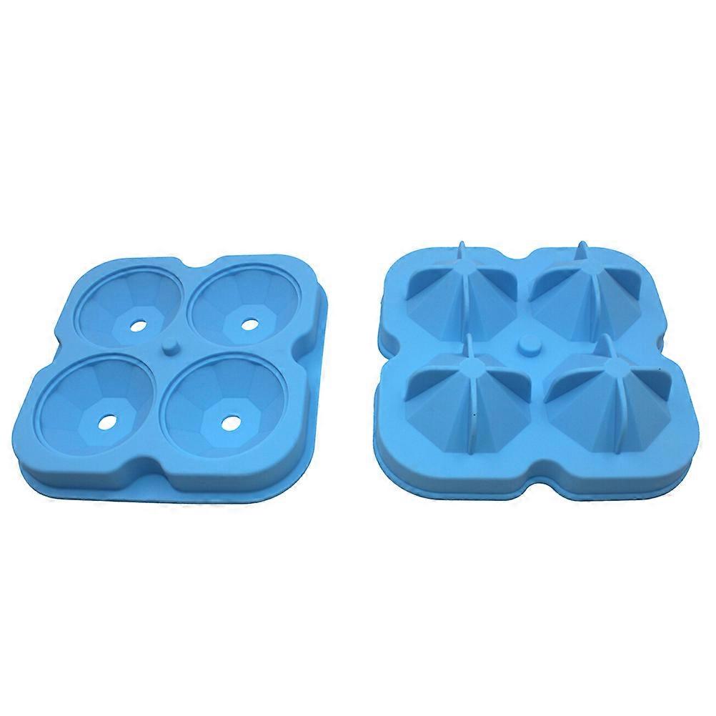 Blue Silicone Diamond Shape Ice Cube Mold for Ice Making 3Pcs 3D Trays
