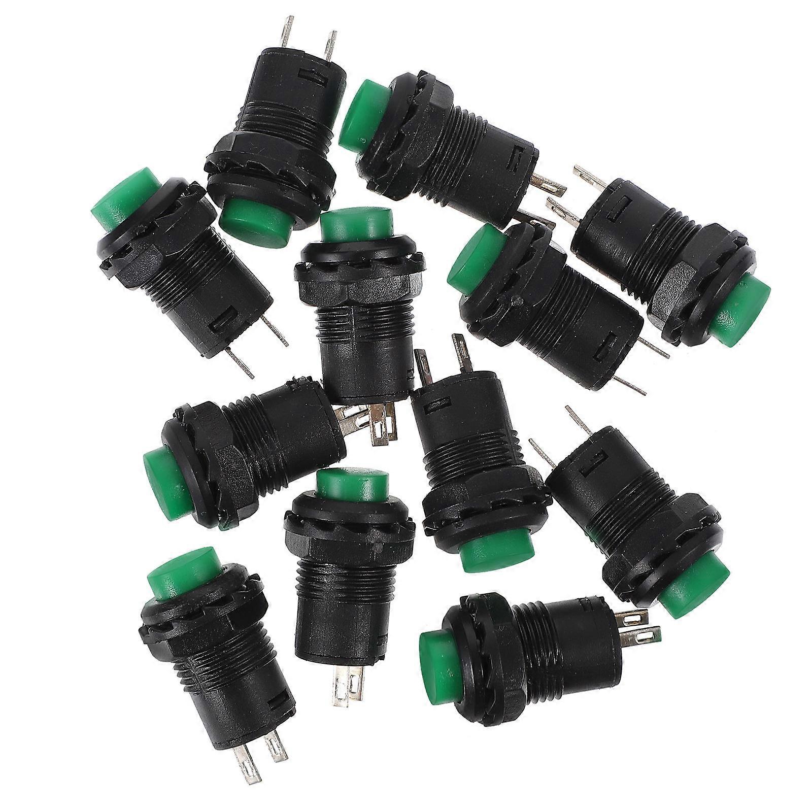 Self-Locking Circuit Button Momentary Push Button Switch 12Pcs Set
