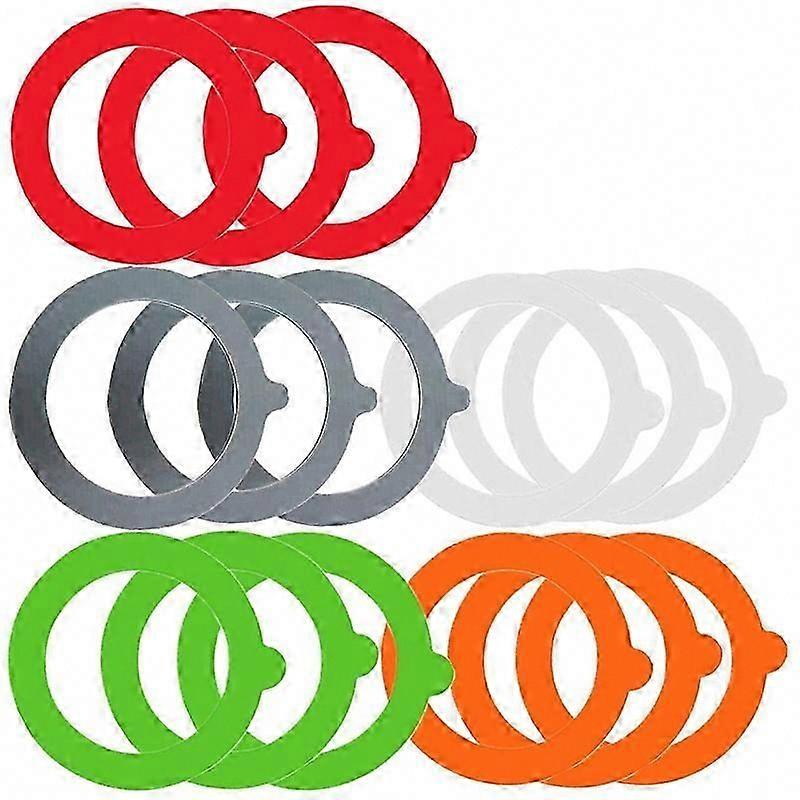 15-Piece Silicone Gaskets for Canning Jars, Airtight Rubber Seals for Tank and Jar Lids