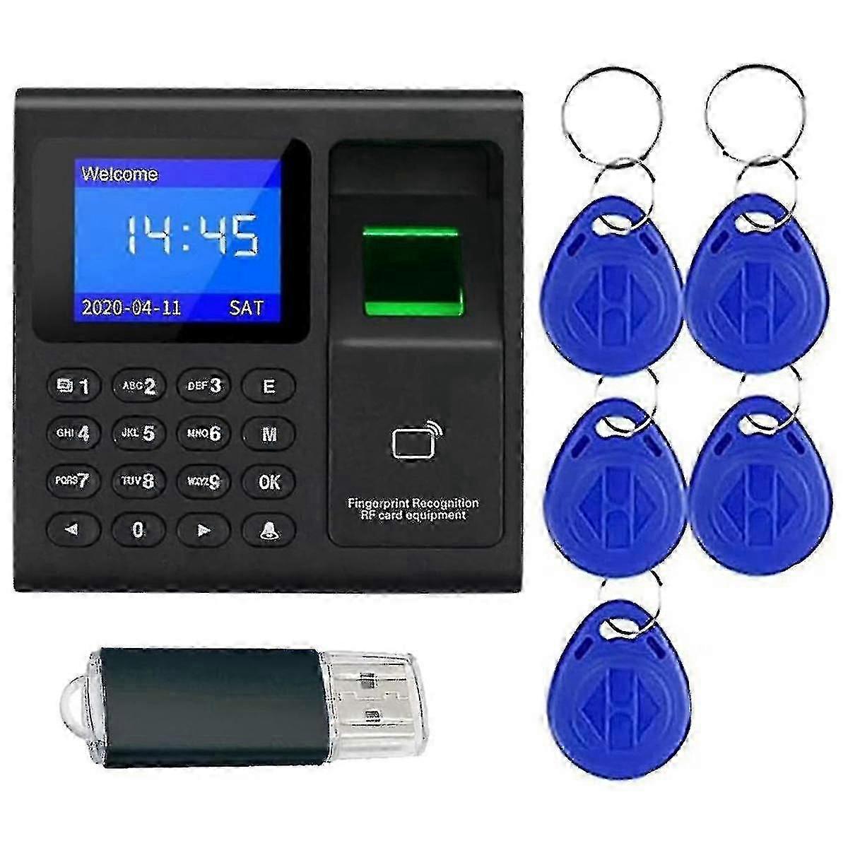 Time Attendance Machine Fingerprint Password Time Clock for Employee with Finger Scan, RFID and PIN JP