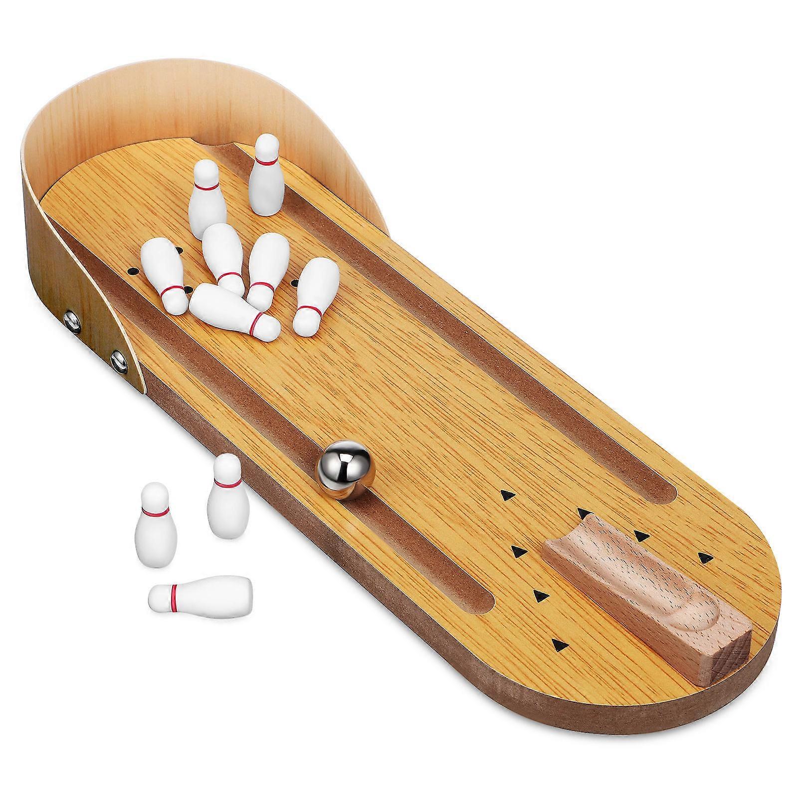 Mini Bowling Game for Kids 3Sets Wooden Tabletop Bowling Set Indoor