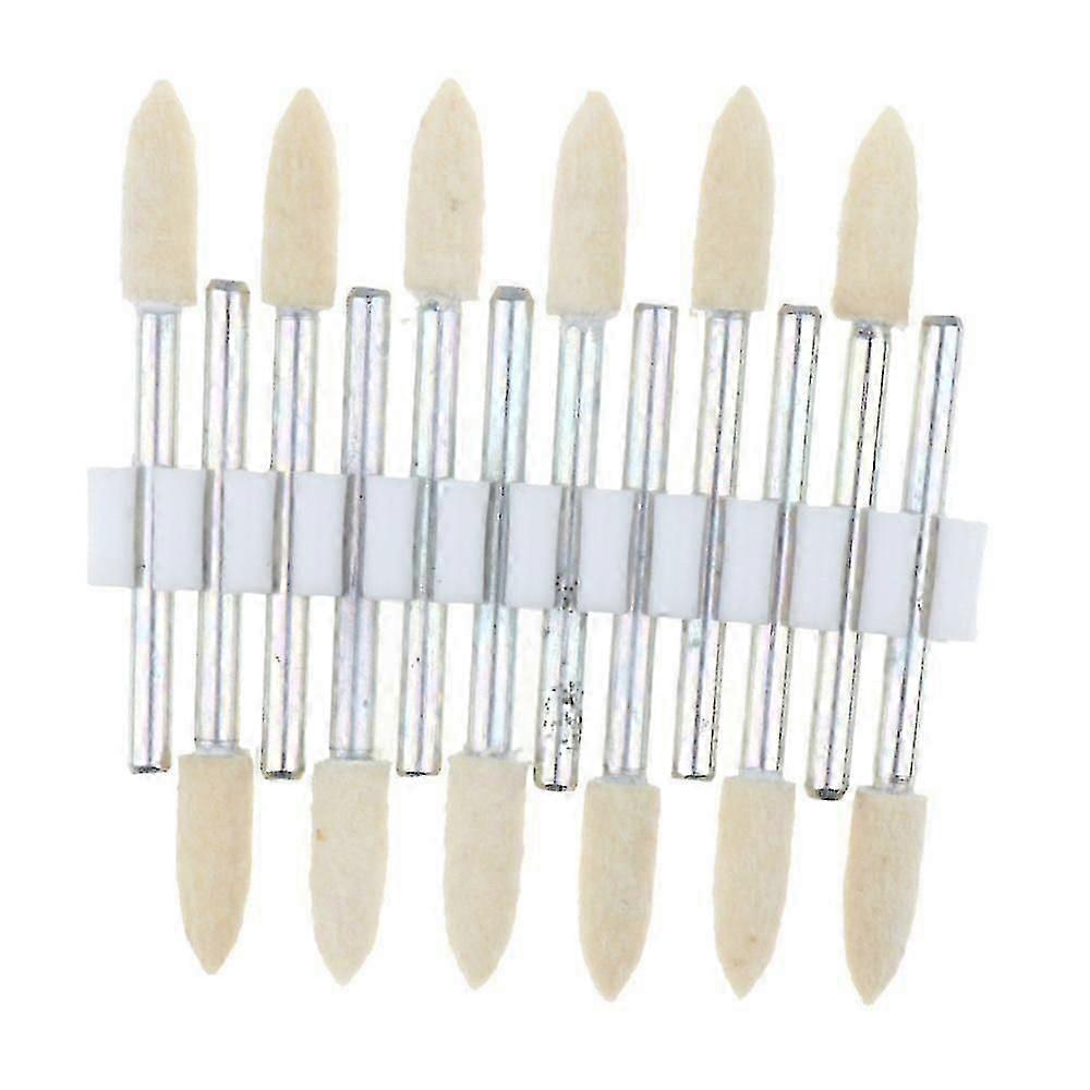 12pcs Wool Felt Polishing Point Cylinder Bob Grinding Head 4mm Point