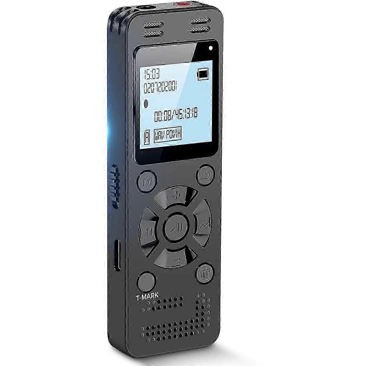 64GB Digital Voice Recorder Voice-Activated Audio Recording Device with Password, 4600 Hours, Playback, MP3 Player