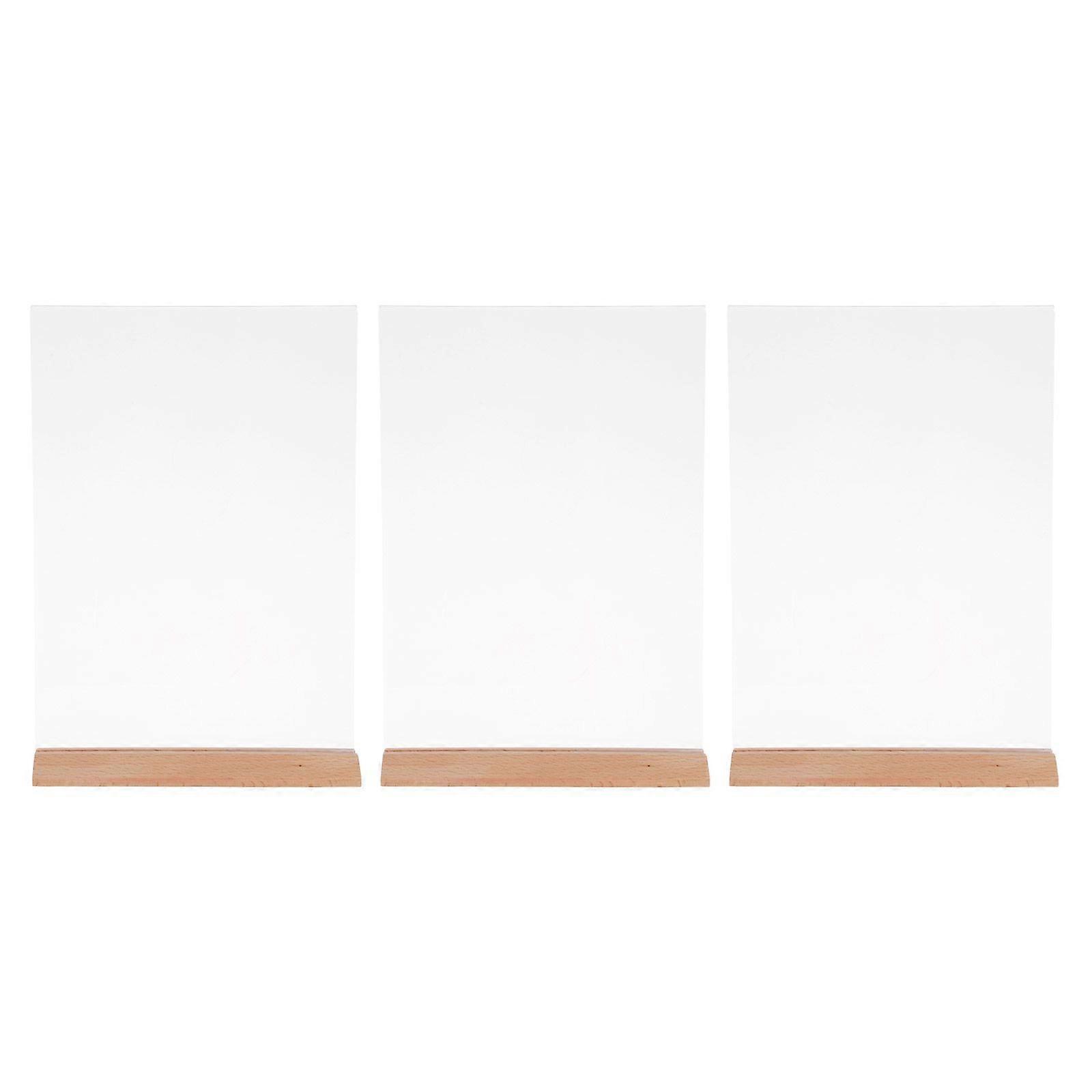 3pcs Acrylic Sign Holder - 12.18x8.25 Inch Clear Display Table Top Signs Stand - A4 Flyer Holder For Stores Menu Retail Show Fair