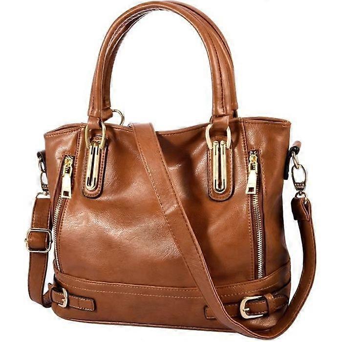 VBIGER Women's Leather Handbag Brown