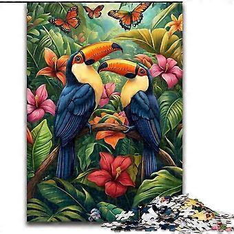 Jigsaw Puzzle For Adults Teens Jungle Parrot Puzzles for Adults,Stress Reliever Staycation Kill Time Wishlist with Santa Claus - PT 3607