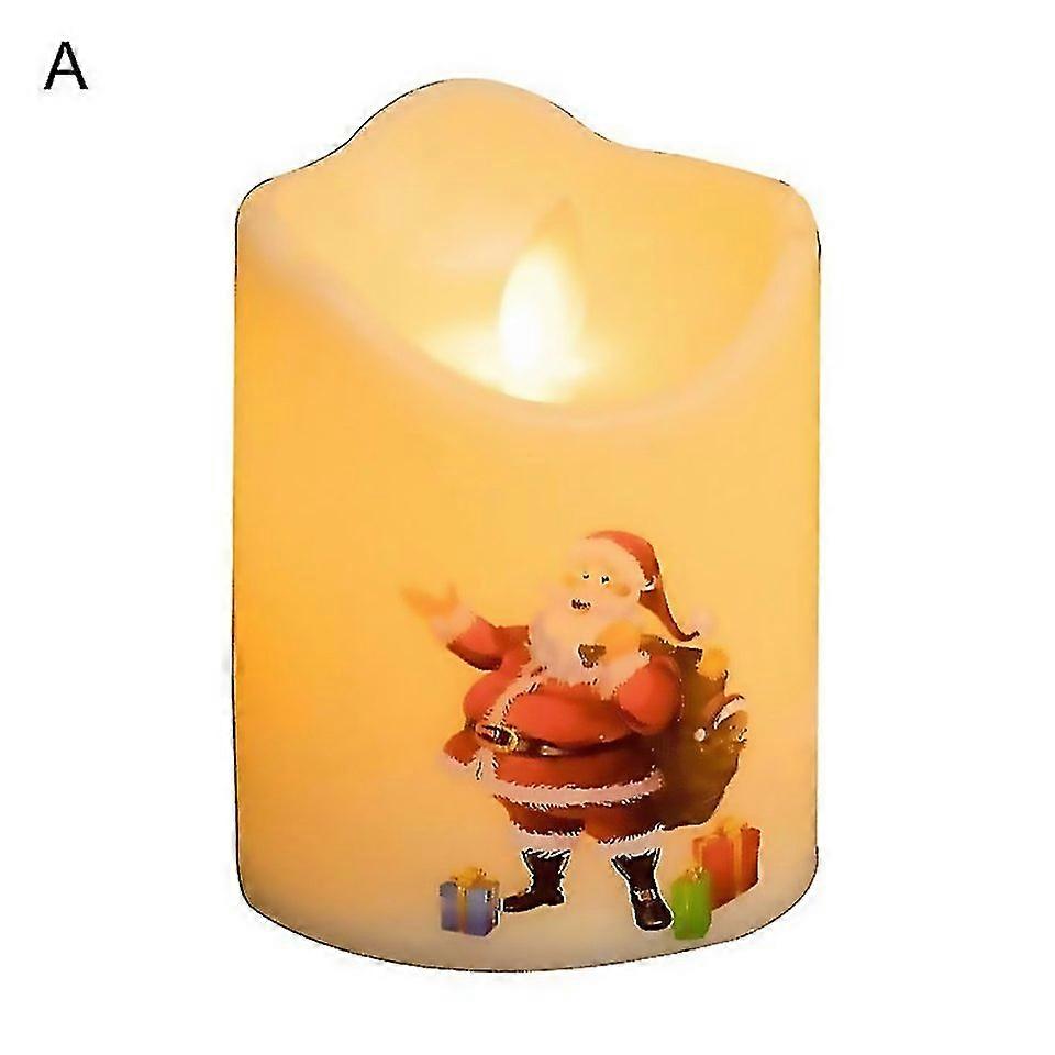For Candle Lamp Creative Pattern Realistic Looking Plastic Xmas Themed Simulation Candle Lamp Deskto