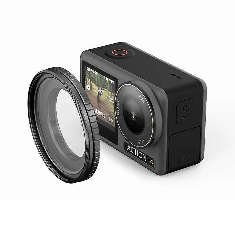 Lens Filter Holder for DJI ACTION4, Aluminum Alloy Frame Compatible with 49MM Filters, Lightweight & Durable Protection