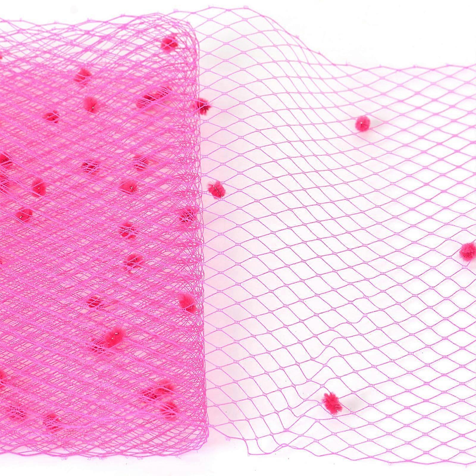 100cm Mesh Veil Netting Fabric For Hats And Fascinators Rose Red Crafting Material