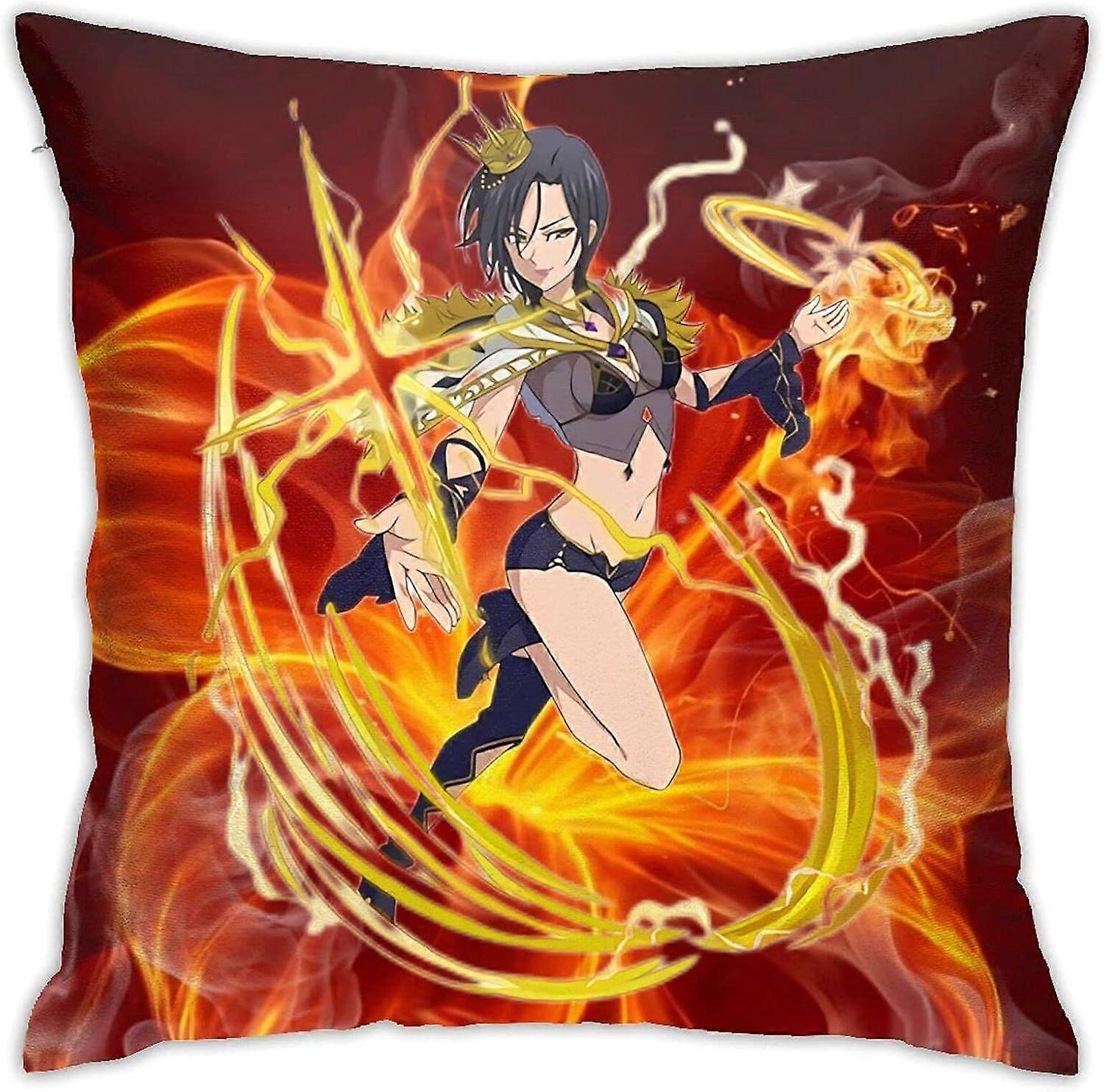 y1390七つの大罪マーリンアニメ枕両面スタイリッシュな印刷スロー枕ケースソフト枕カバー寝室ソファ装飾クッションカバー18 "