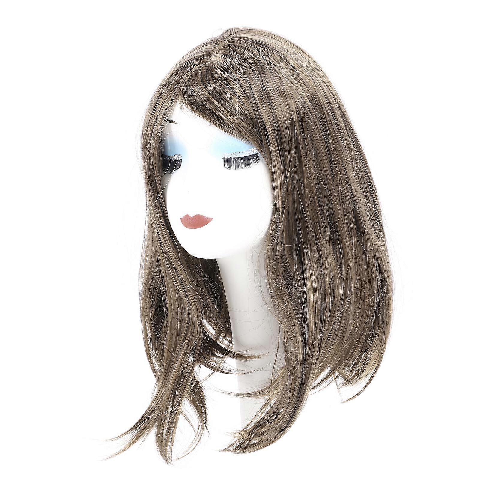 Light Brown Wig Soft Short Curly Wig Women Synthetic Wig with Adjustable Straps for Daily Use 