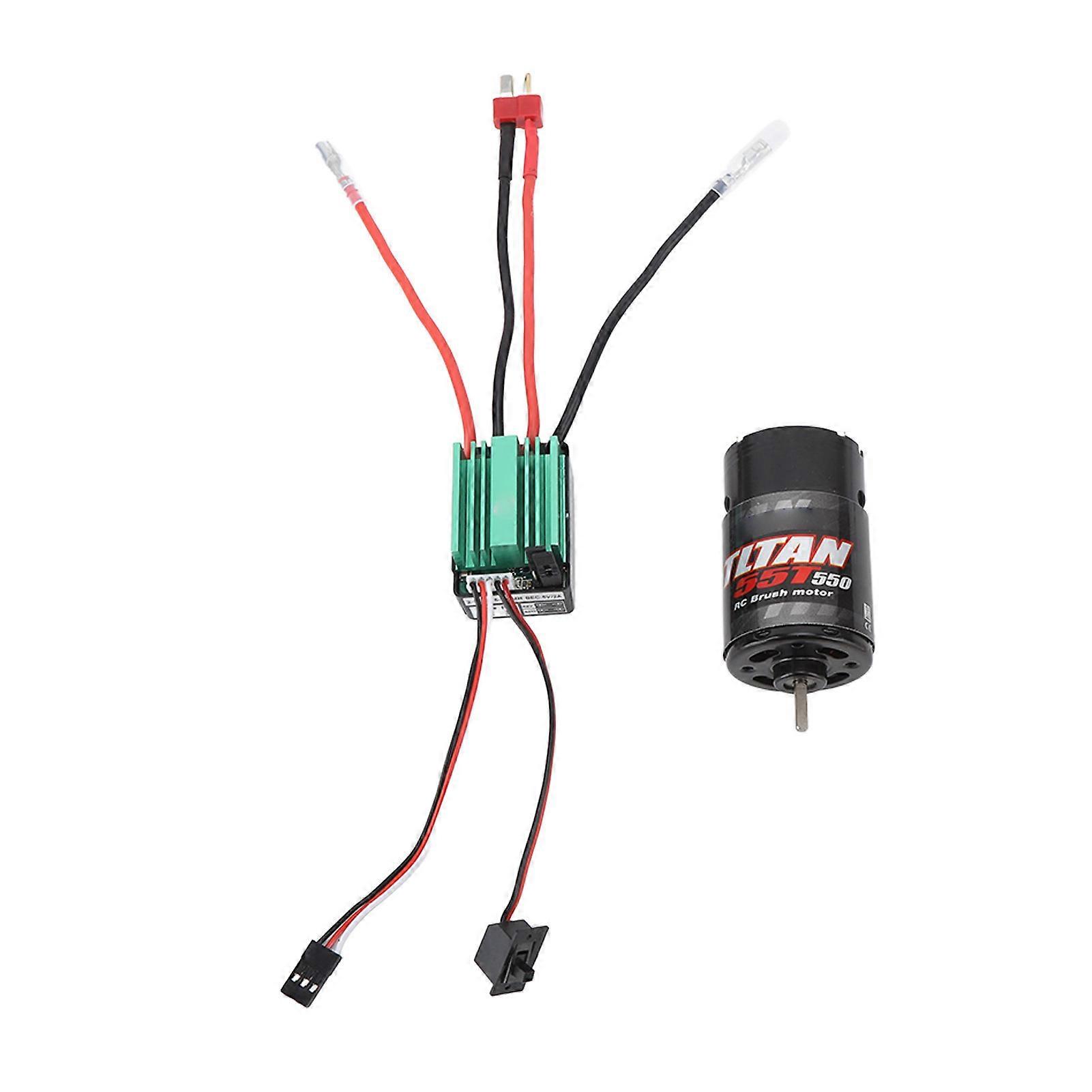 550 55T Brushed Motor 320A Brushed ESC Set Efficient Waterproof Universal for RC Crawler Car Boat 