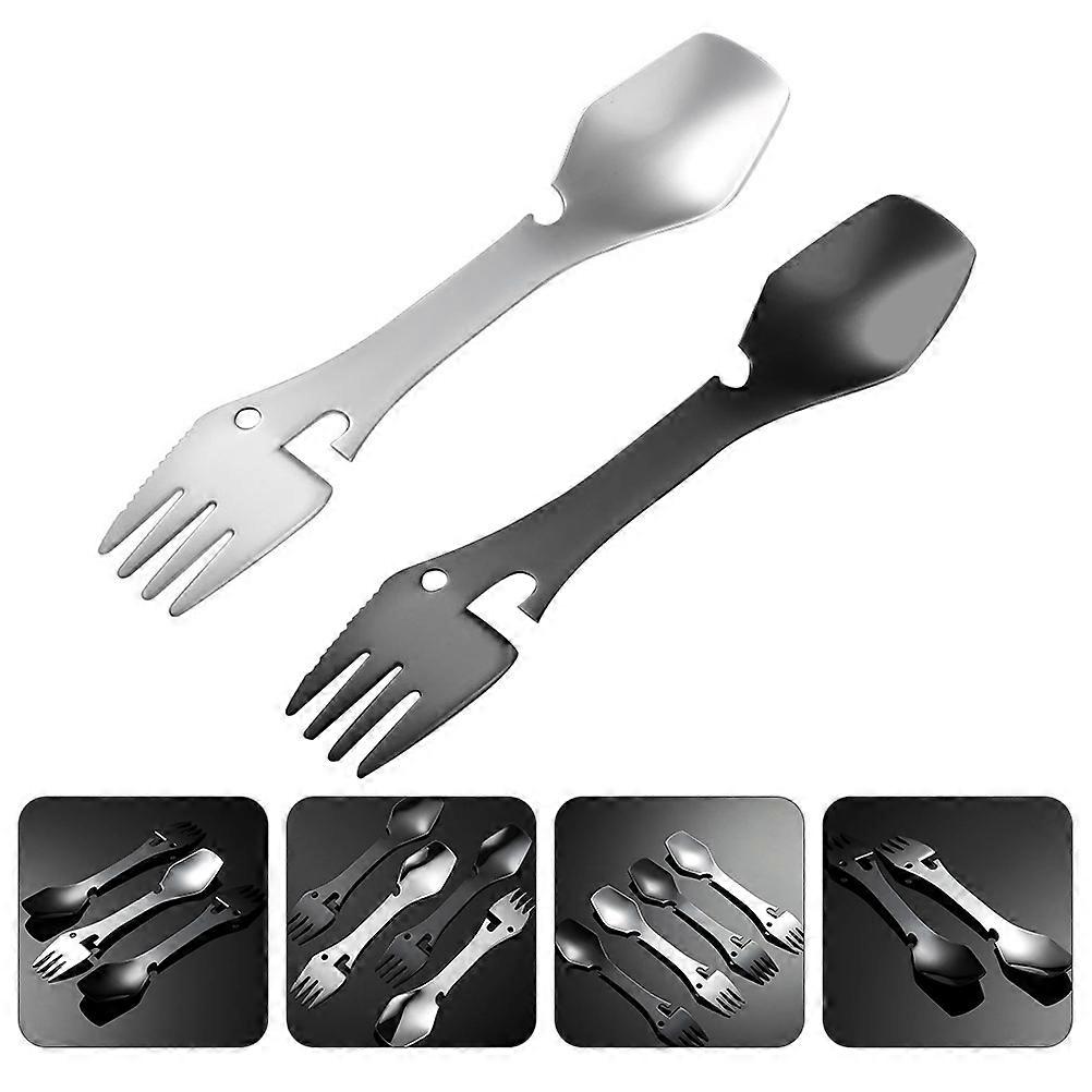 Assorted Color Stainless Steel Fork and Spoon Utensil for Cooking 2Pcs Combo