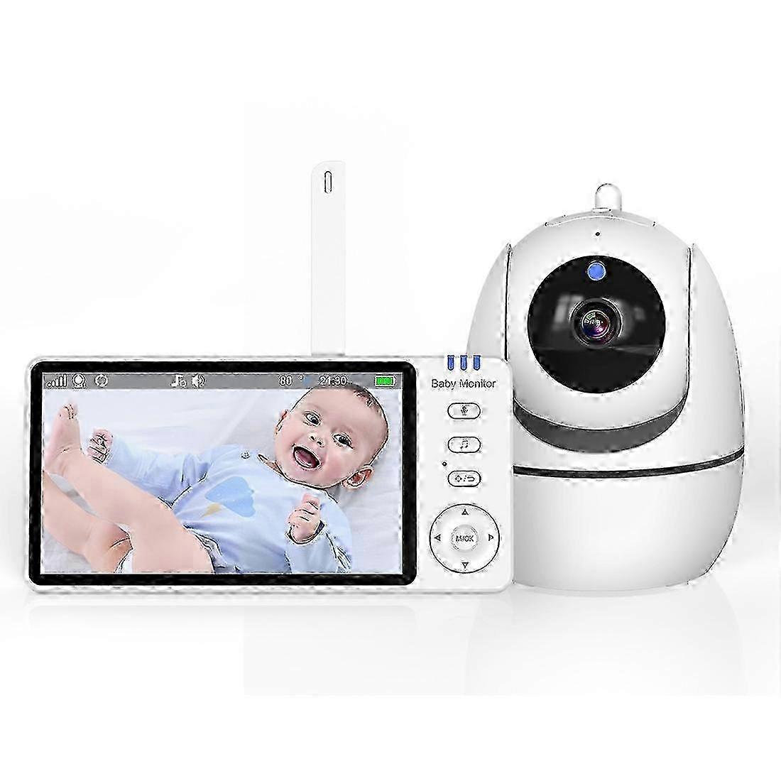 5 inch LCD HD Screen Video Baby Monitor 2.4G Pan Tilt Remote Control Two Way Intercom Crying Feeding Intelligent Monitoring