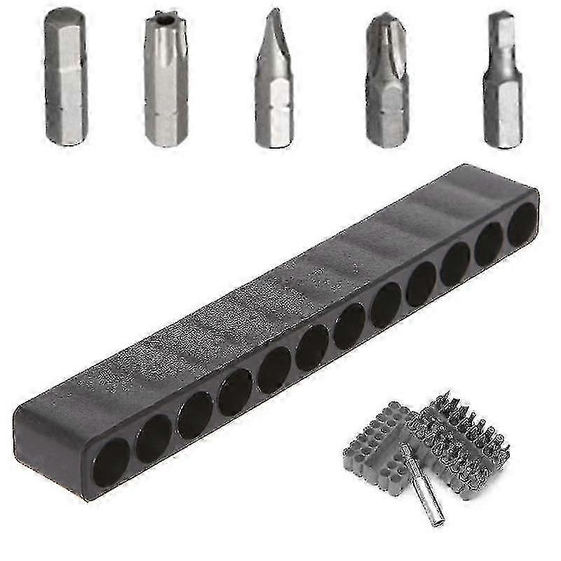 Hex Shank Bit Organizer with 12-Hole Screwdriver Bit Holder & Plastic Storage Case for Easy Access to Bits