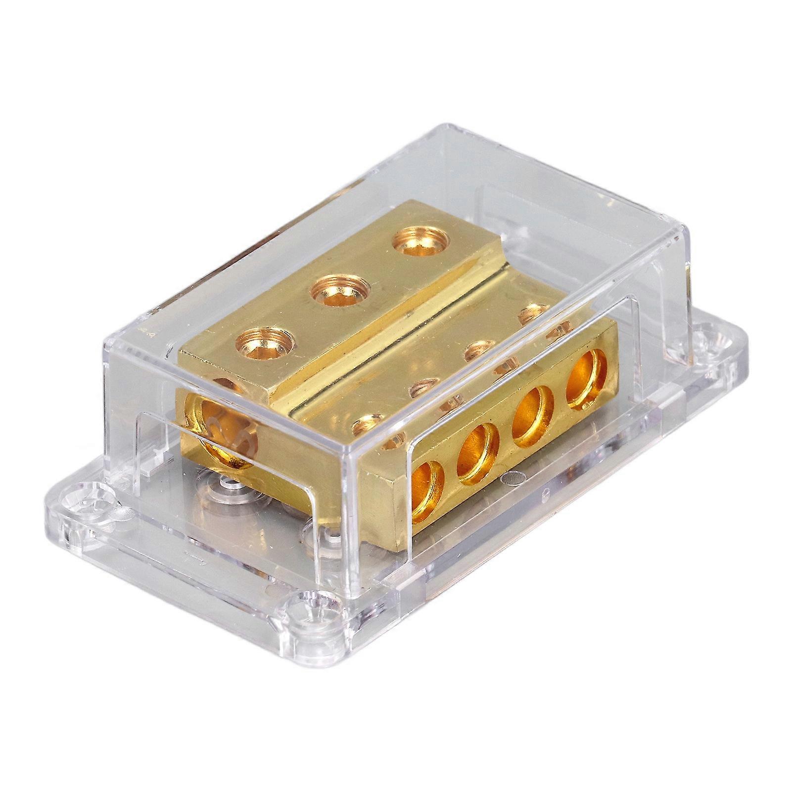 Fireproof 1 in 4 out fuse block for vehicle amplifiers