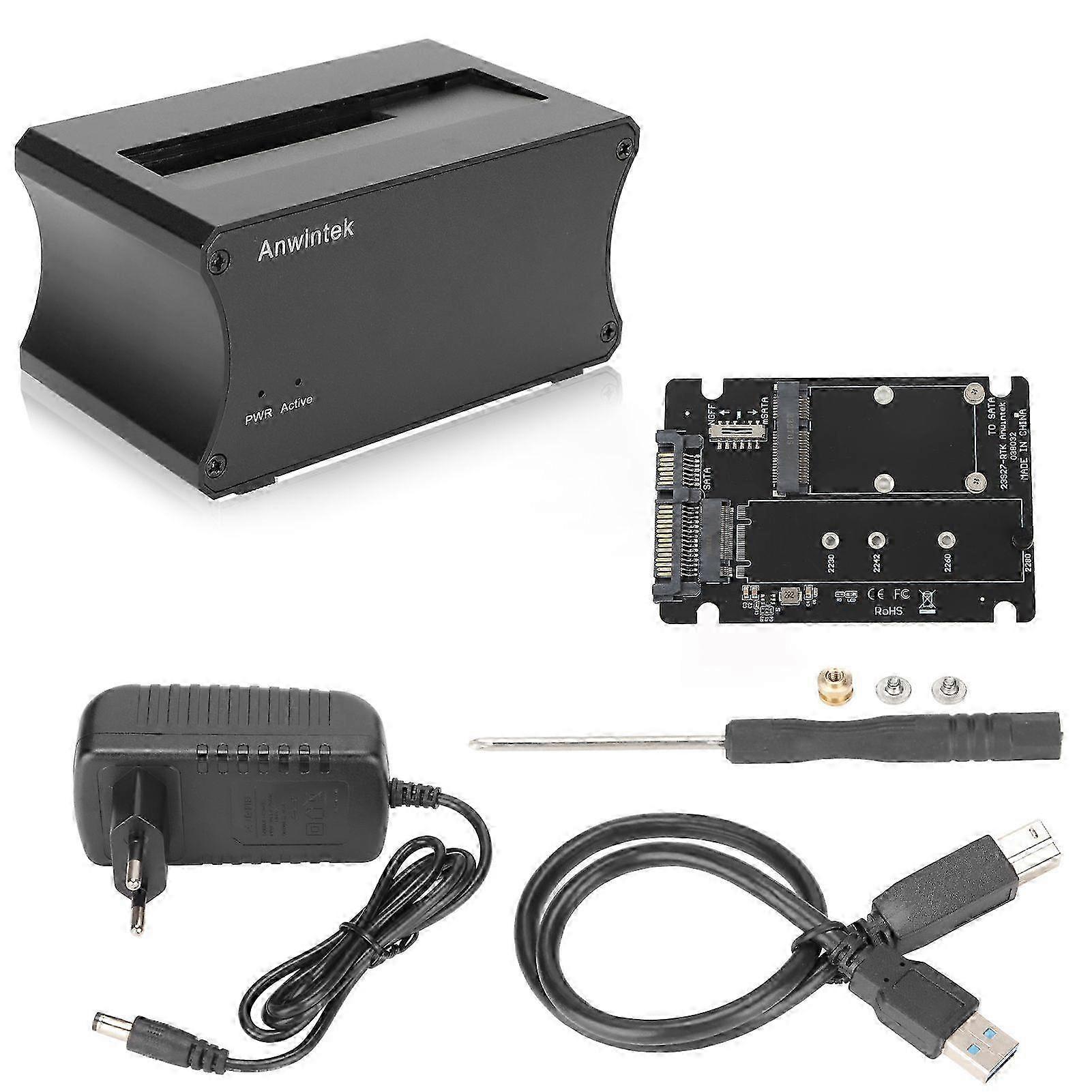 USB 3.0 to SATA External Hard Drive Docking Station Single Disk 5Gbps Aluminum Alloy Copy Function HDD Dock 100240V EU Plug