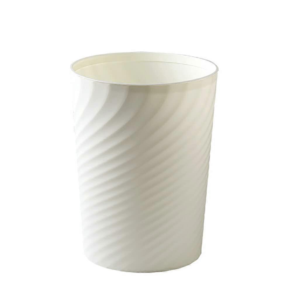 Plastic Trash Can Open 8L White For Toilet And Bathroom Wastebasket