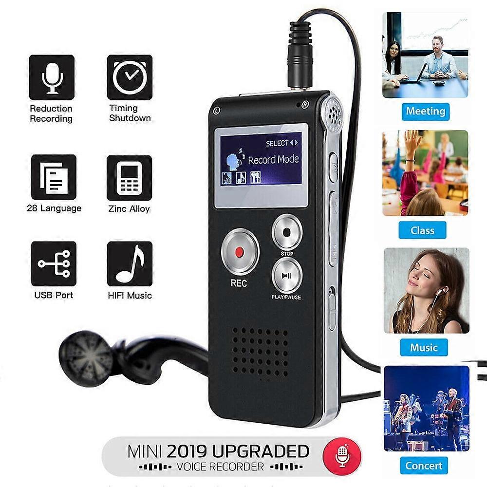 Digital Voice Recorder with Playback,Activated Recorder for Meetings/Lectures/Interviews/Classes,with USB Rechargeable