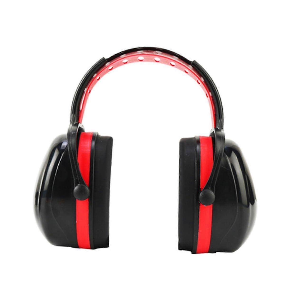 Noise Reduction Ear Protection Earmuffs Soft ABS Sponge Material Adult Size Portable Red Color For Sleep And Safety
