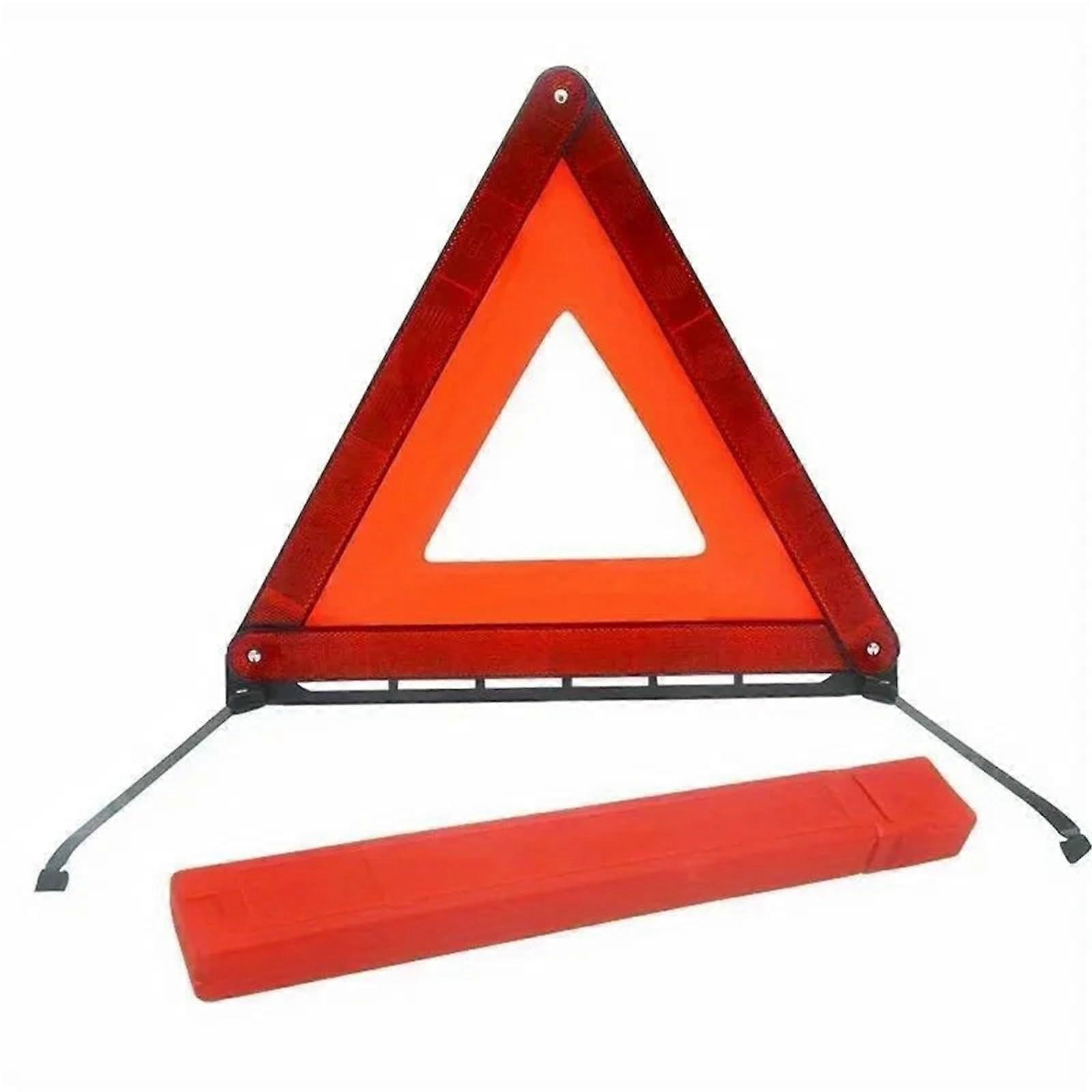Car Triangle Reflective Tripod Emergency Warning Stop Sign 3Piece Red Foldable Set
