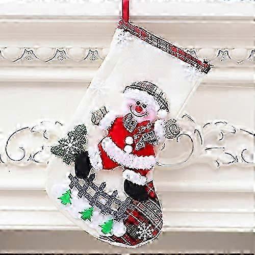 Christmas Stocking Decoration, Hanging Christmas Socks with Cartoon Christmas Tree Design