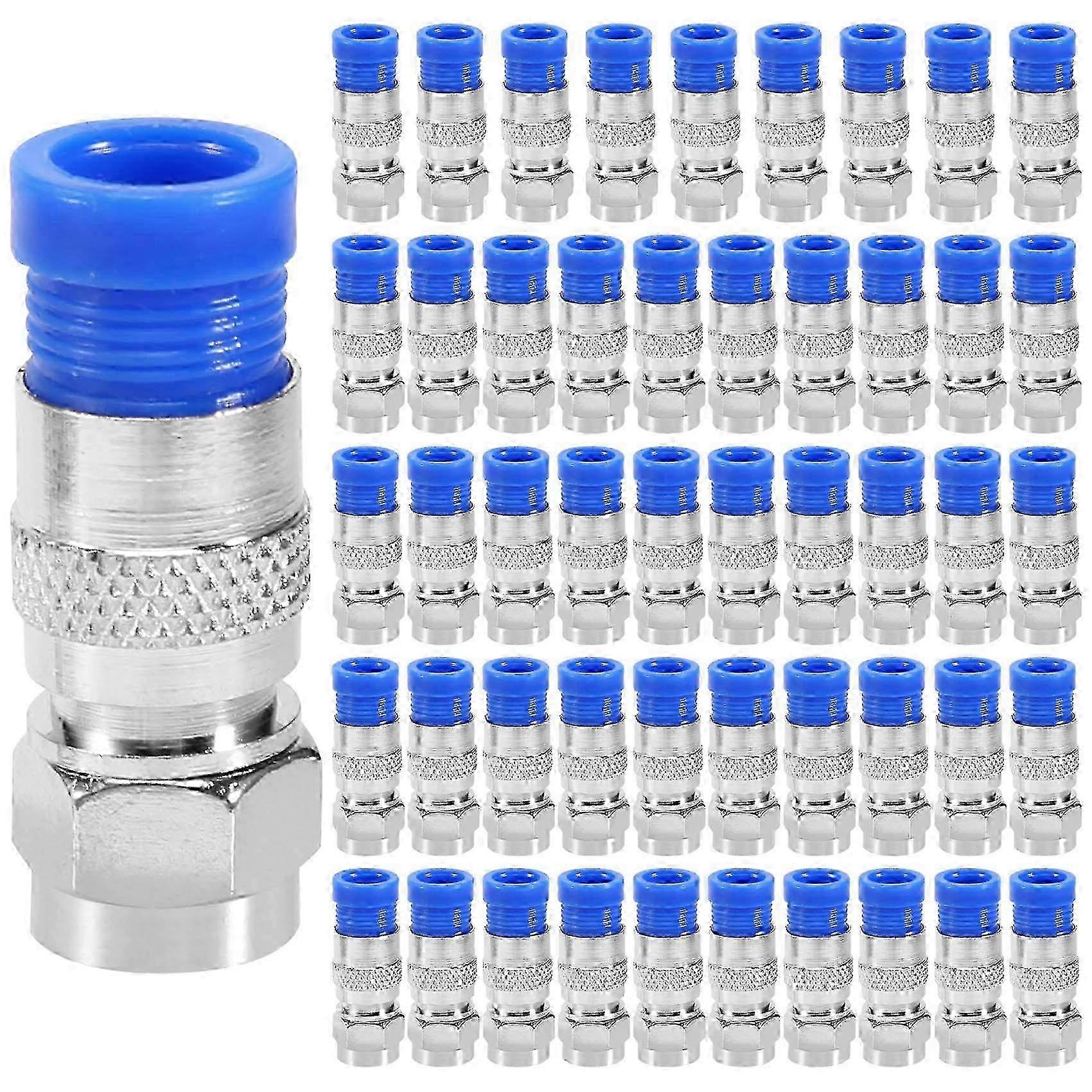 50PCS RG6 Compression Connectors - Coaxial Cable Connection with Waterproof Function
