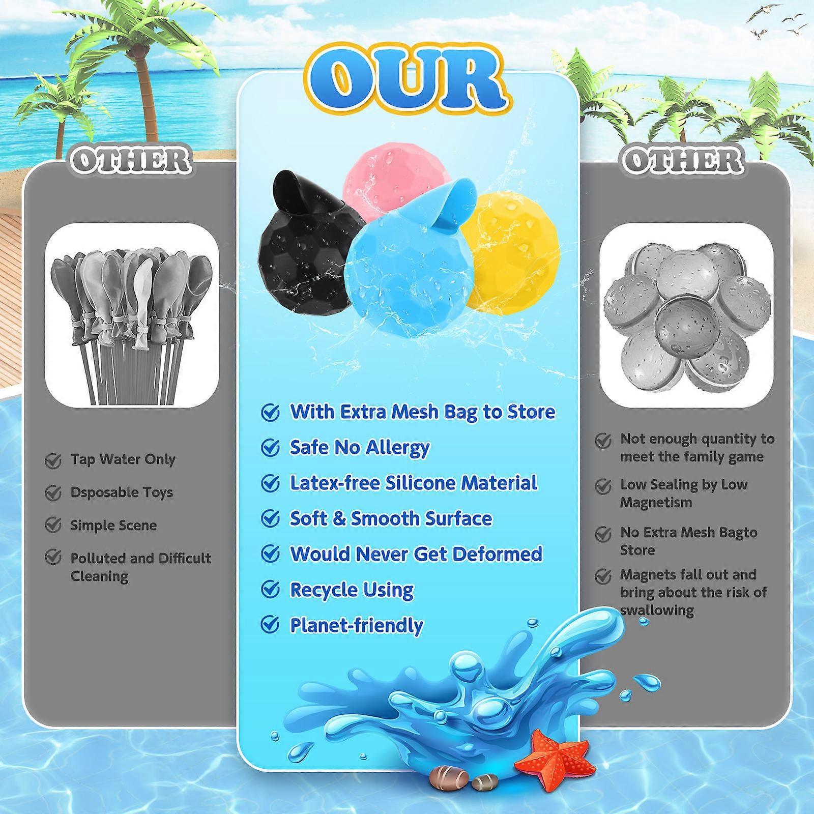 24Pcs Silicone Balls for Playing Interactive Pool Ball Toys