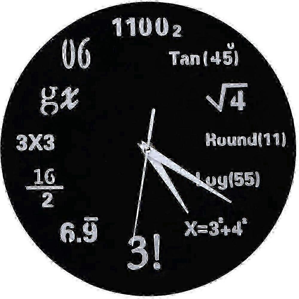 Timelike Math Clock, Unique Wall Clock Modern Design Novelty Maths Equation Clock - Each Hour Marked by a Simple Math Equation