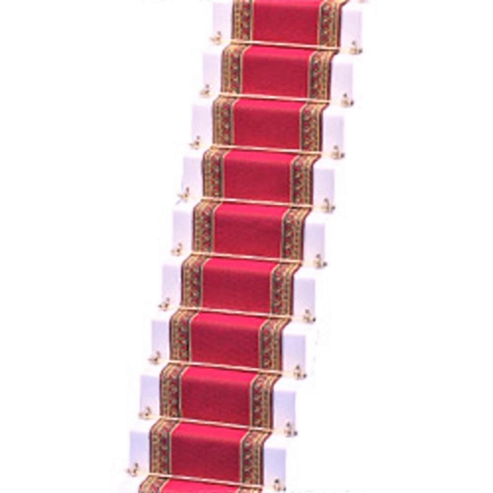 Dockor Hus Vävda Trappa Matta Runner Deep Rosa Miniatyr Golv