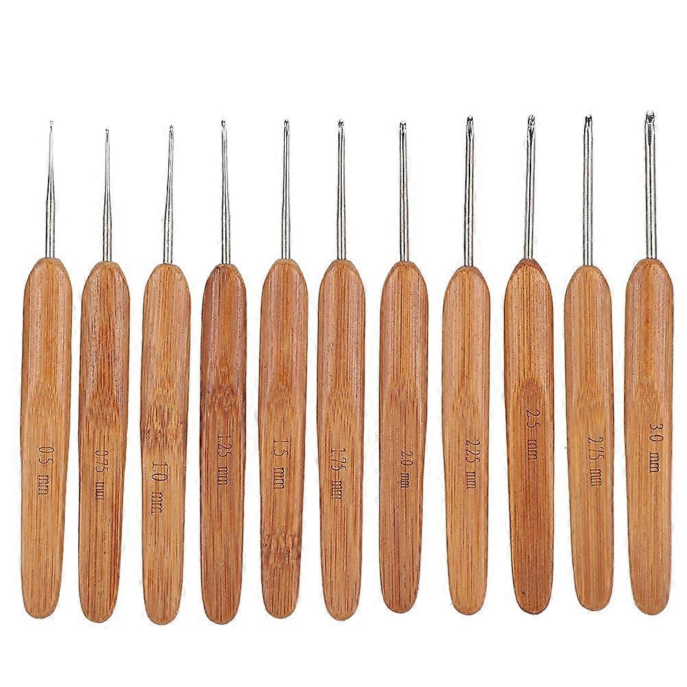 Ergonomic Crochet Hooks Set Mix Size Knitting Needles Bamboo Handle PortableBraiding Weaving Tool