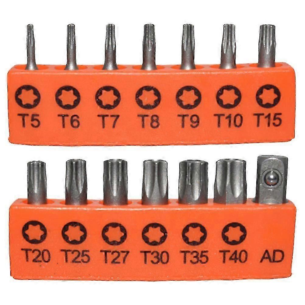 1 Set Security Torx Bits Schroevendraaier Staal Security Bits voor Metaal Hout met Adapter