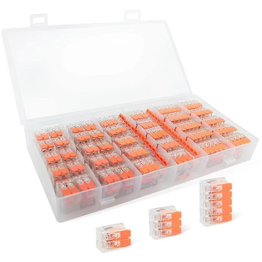 90 PCS Lever Wire Connector Kit Transparent Compact Splicing Push-in 2/3/5 Conductor Electrical Connectors for Wiring