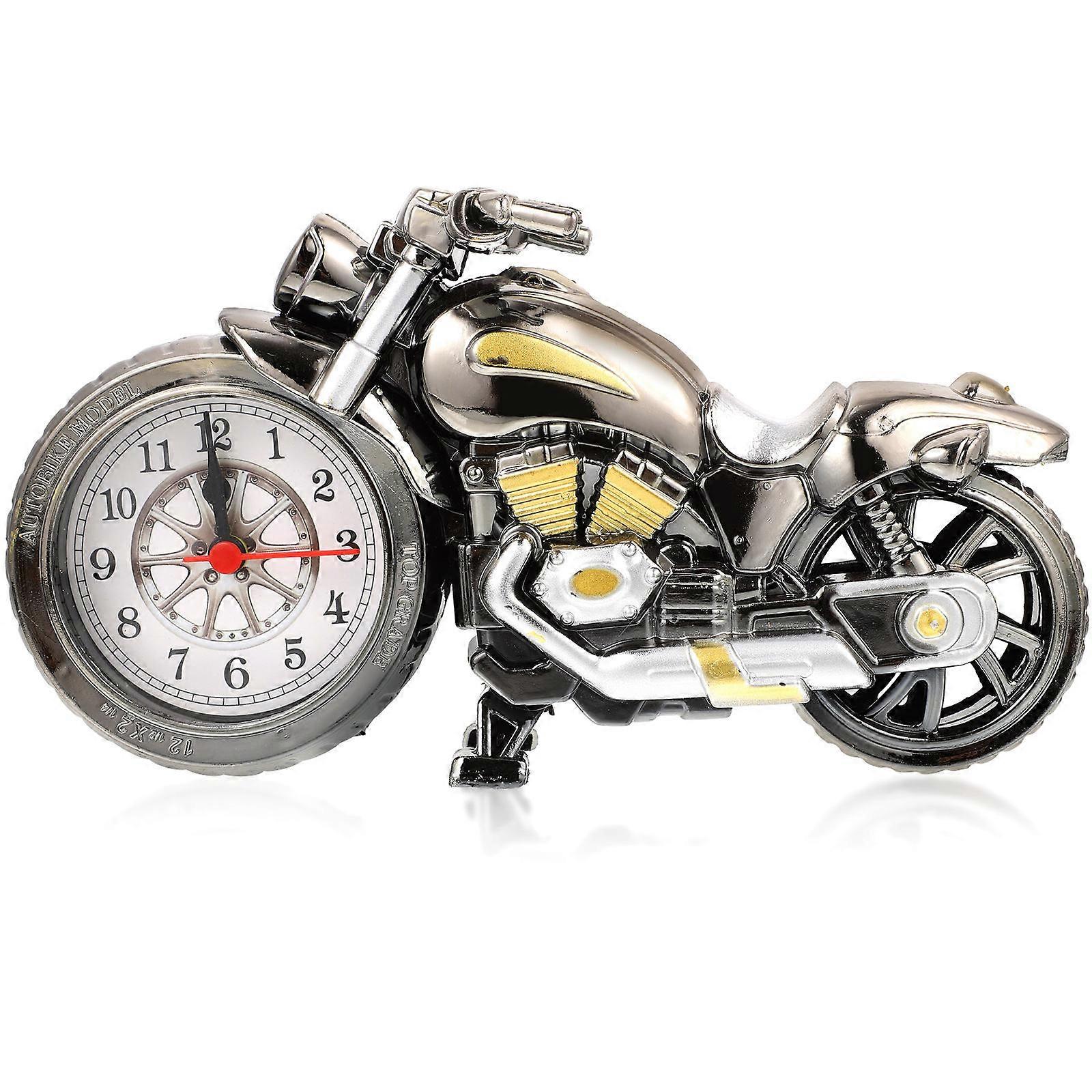 1pc Vintage Tabletop Clock Motorcycle Model Desktop Alarm Clock (Random Pattern)