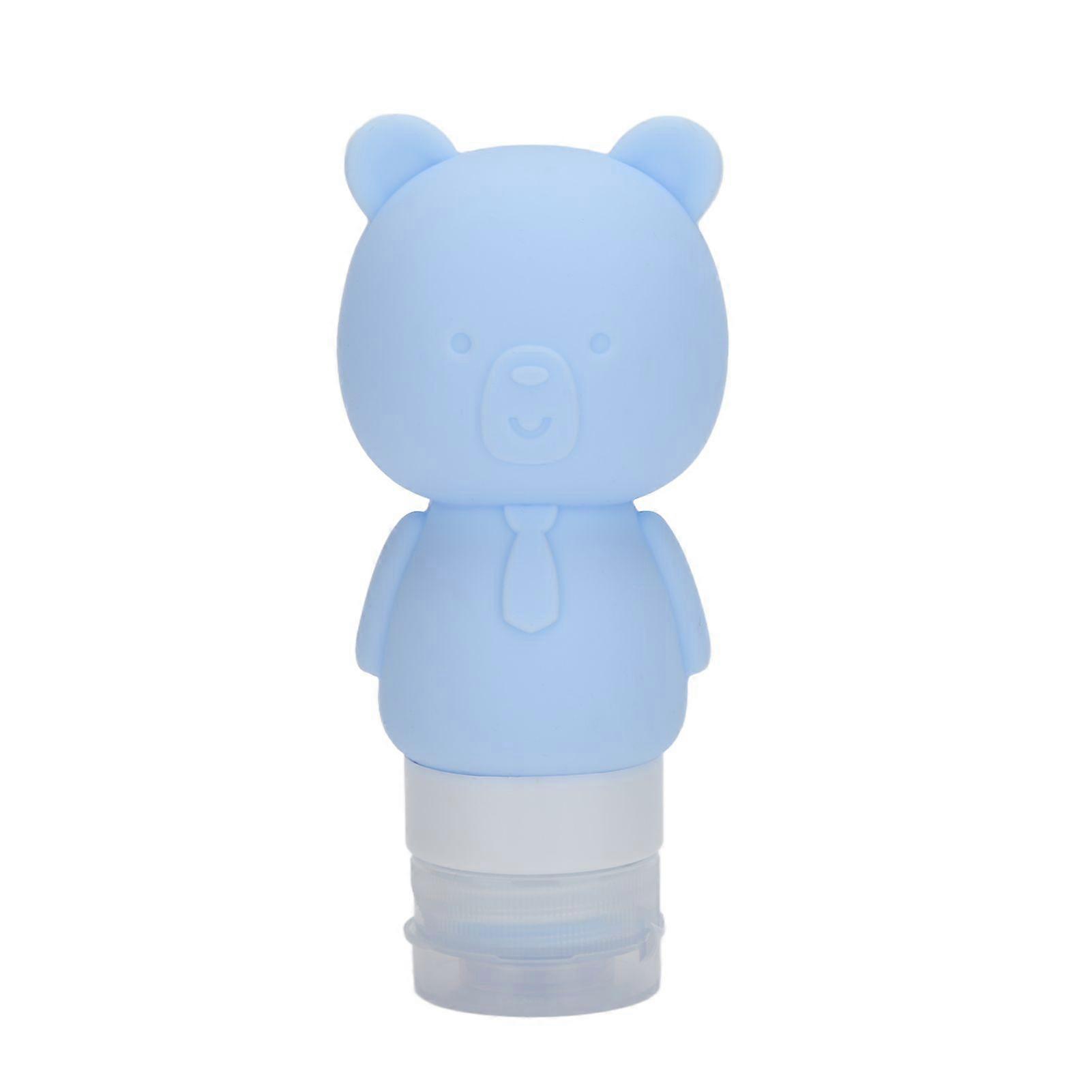 Silicone Squeeze Travel Bottle Cute Shape Refillable Leakproof Travel Shampoo Lotion Container 89mlBlue