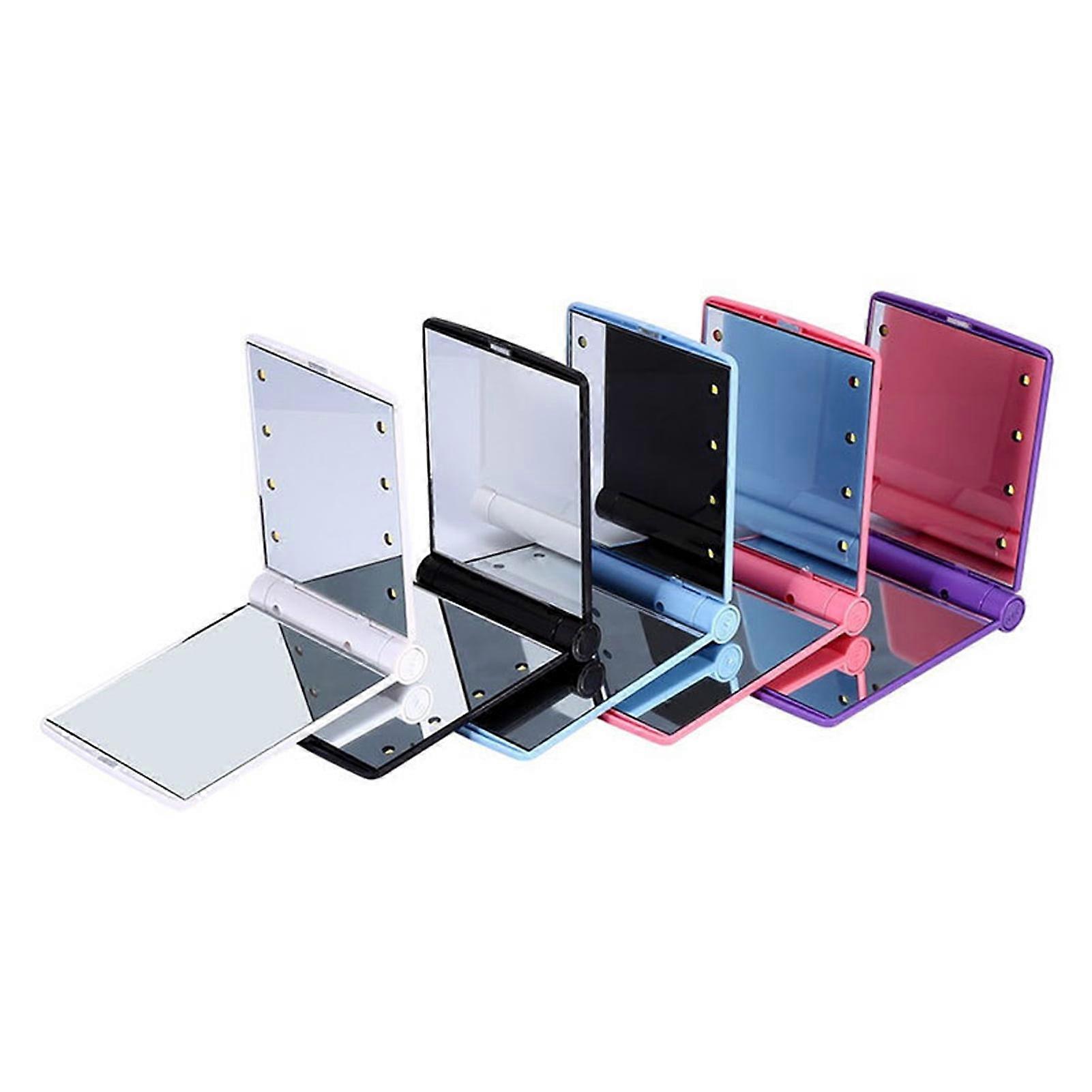 Hesroicy Foldable 8LED Lighted Makeup Vanity Mirror Tabletop Adjustable Brightness Lamp