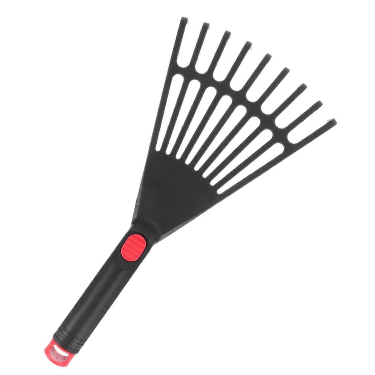 Garden Leaf Rake Small Plastic Handheld Tool for Gardening with Ergonomic Comfortable Grip