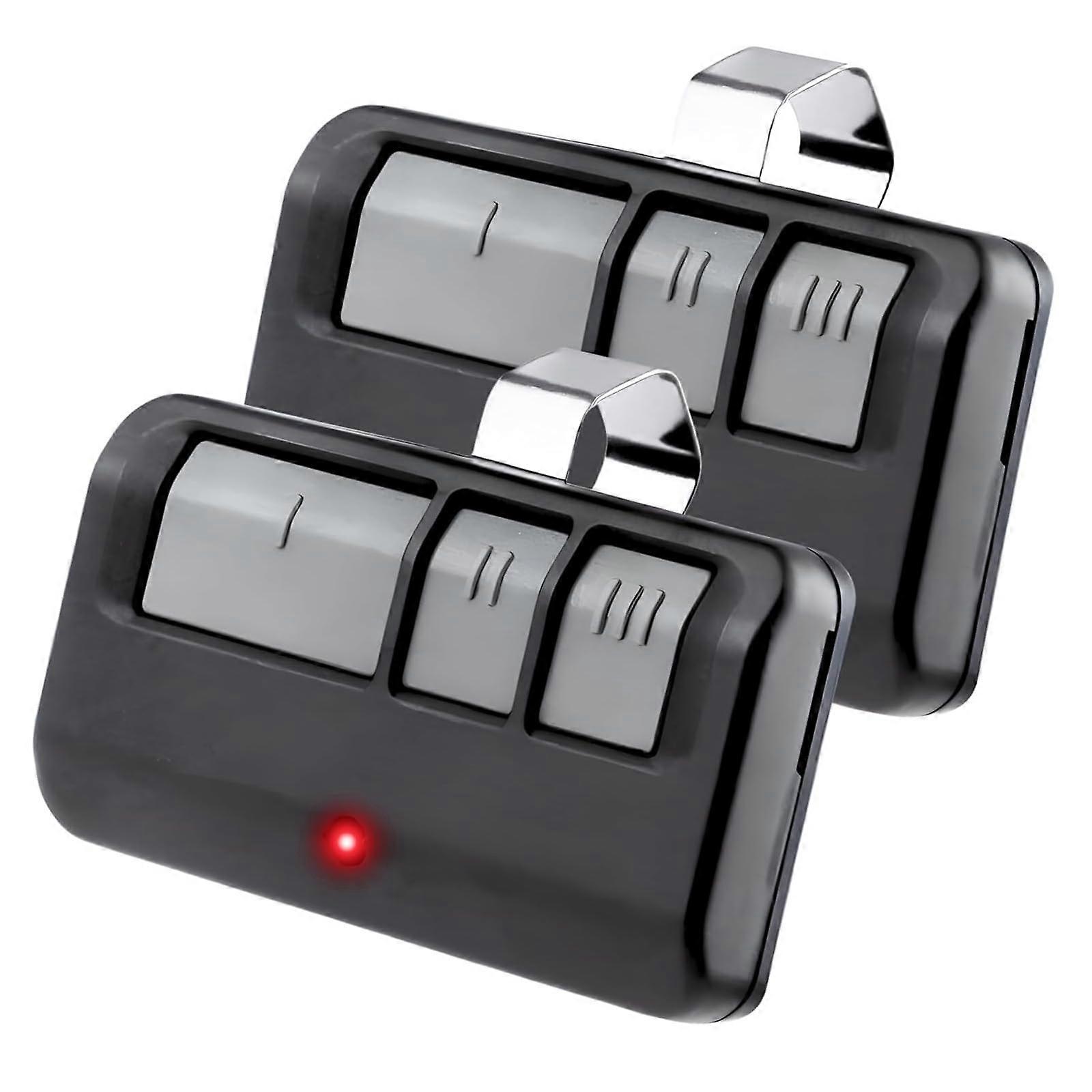 Universal Garage Door Opener Remote with Visor Clip, Compatible with LiftMaster Chamberlain Craftsman Models, 2 Pack