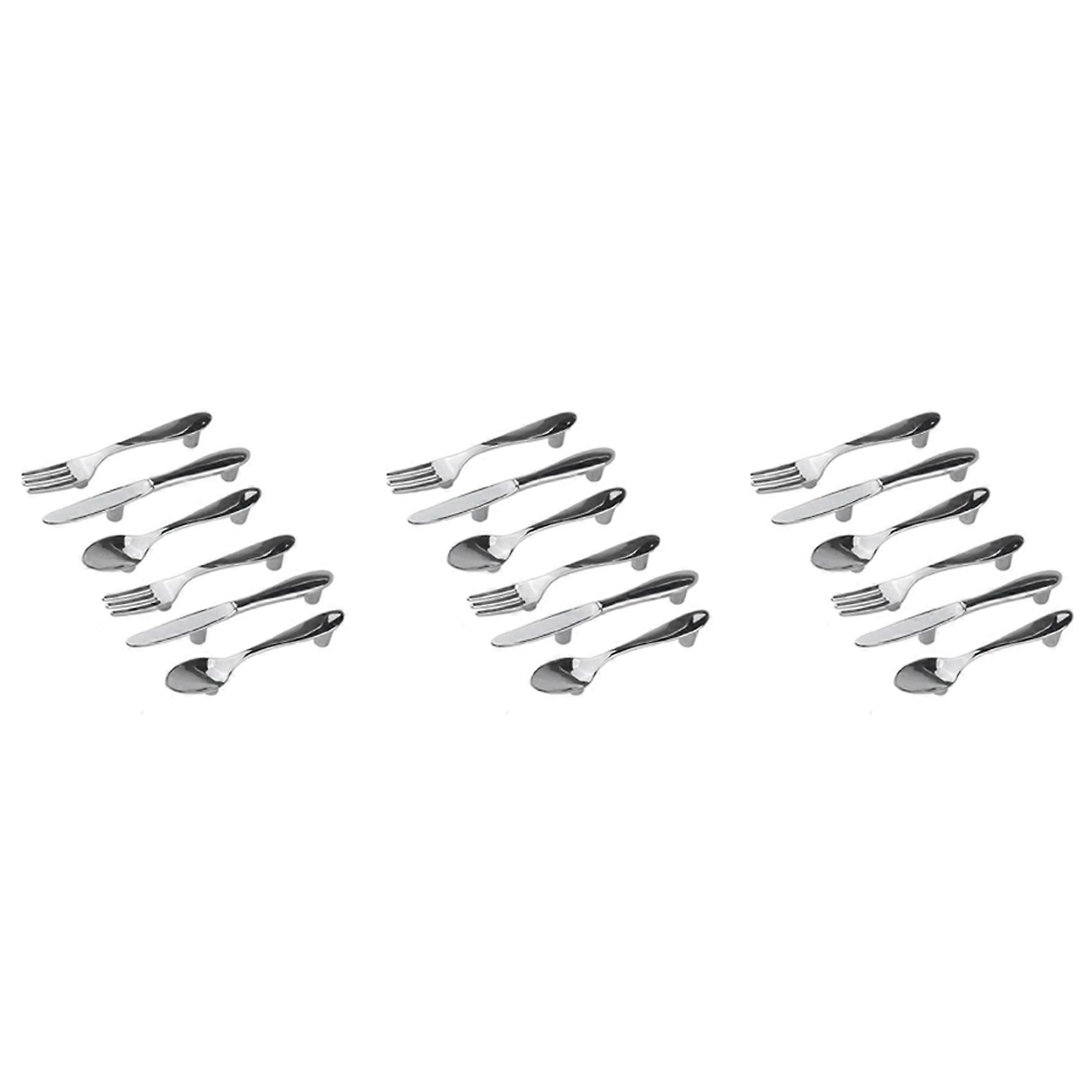 18 PCS Knife Spoon Fork Kitchen Cabinet Closet Drawer Pull Handles Knobs 3-Inch Center to Center (Silver)