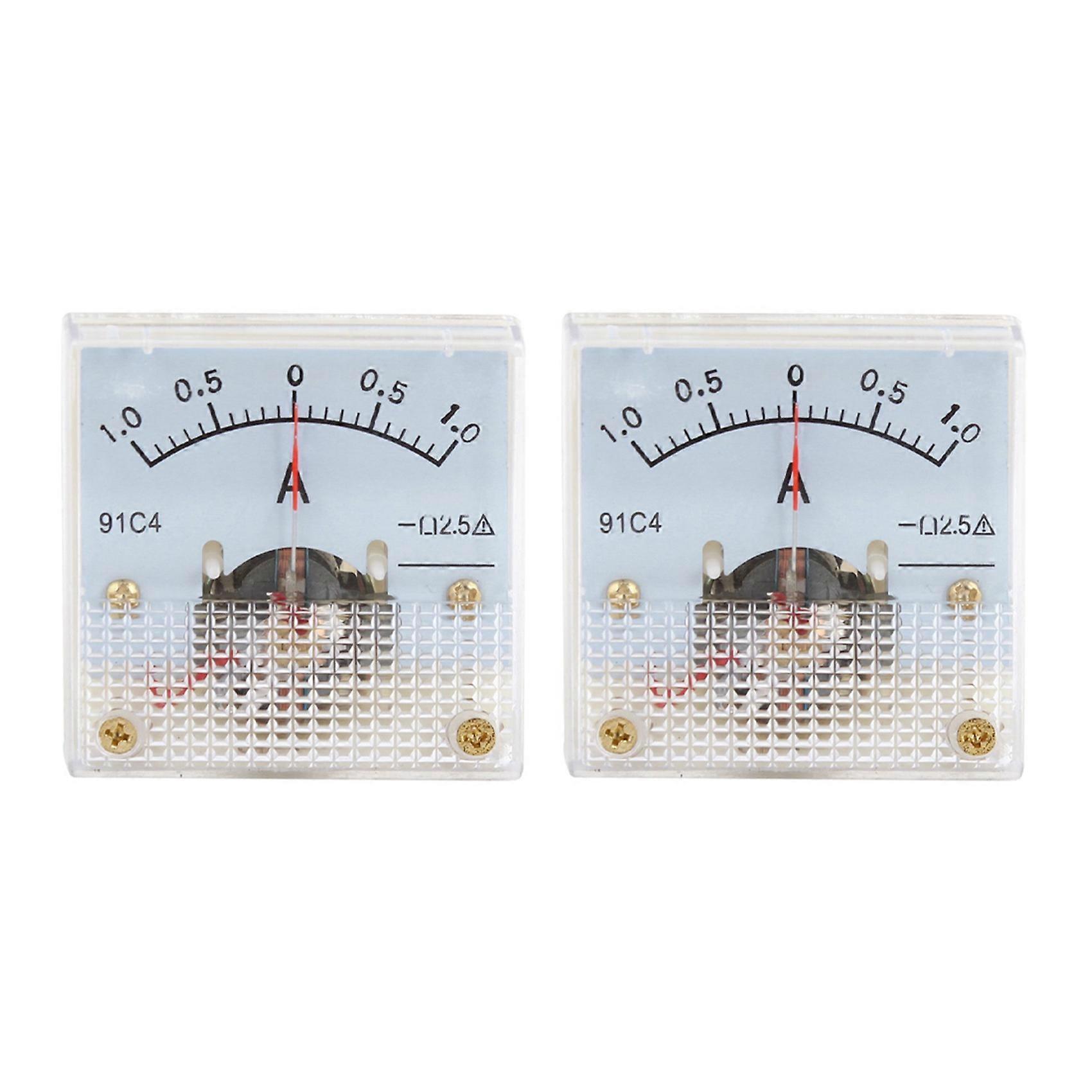 2X Class 2.5 Accuracy DC 0-1 A Ampere Analog Meter Ammeter 91C4