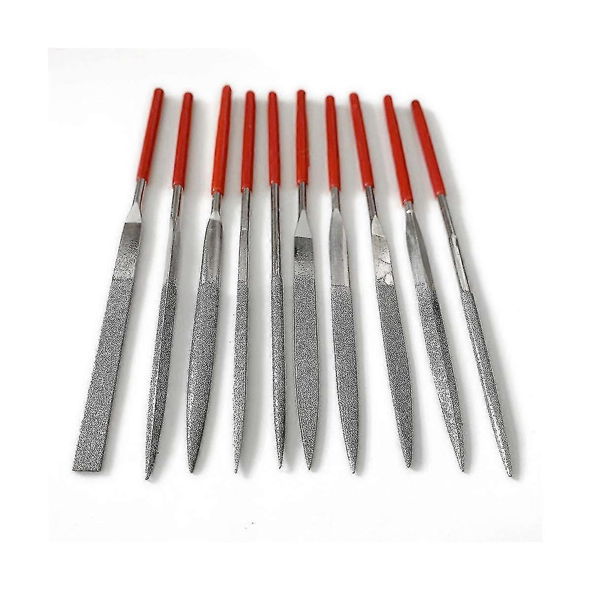 10-Piece 4mm Diamond File Set for Chainsaw Sharpening & Woodworking Tools